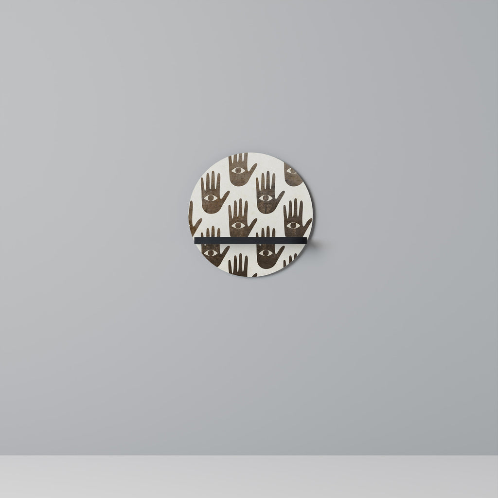 VOIR PLUS Étagère d'art ronde en finition noire