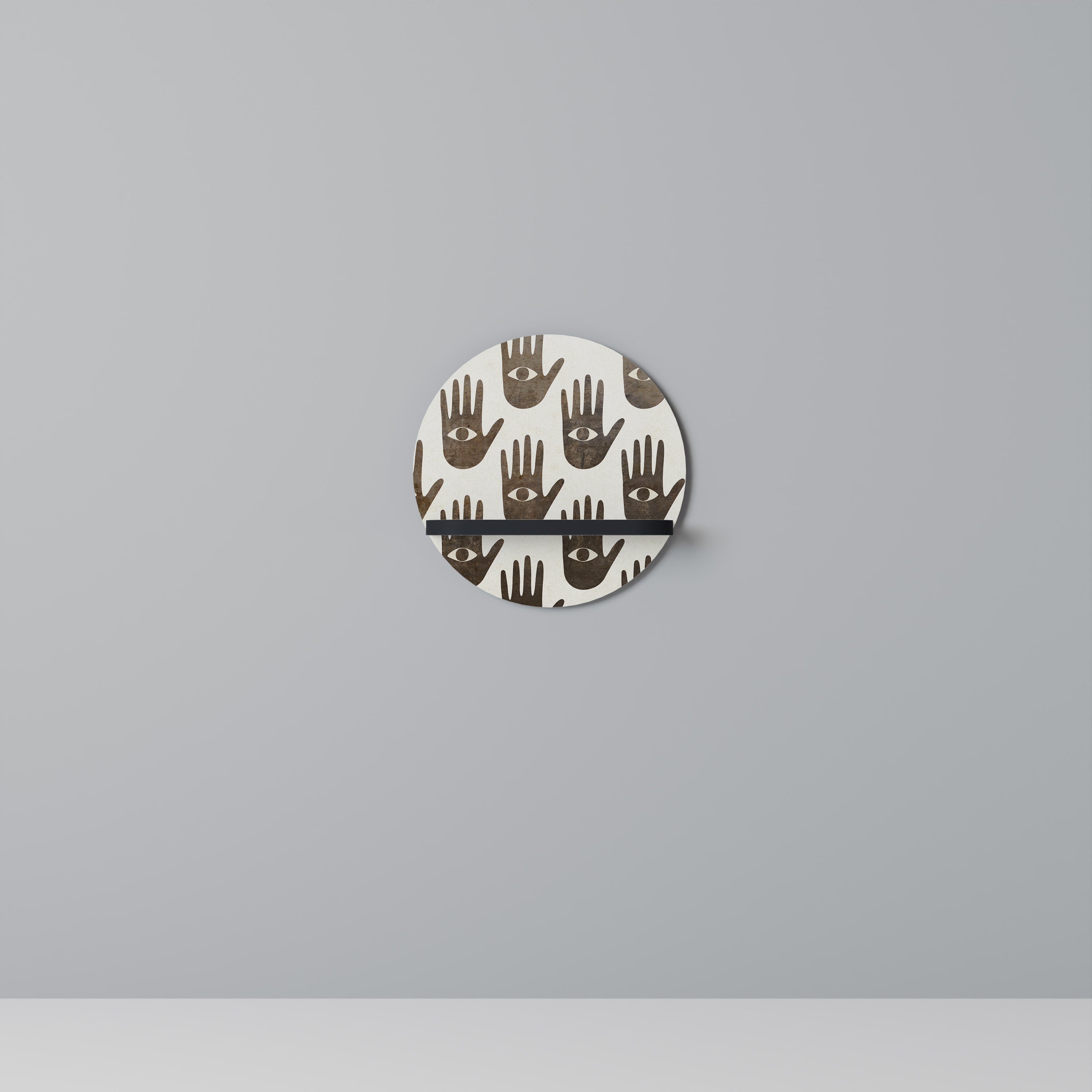 VOIR PLUS Étagère d'art ronde en finition noire