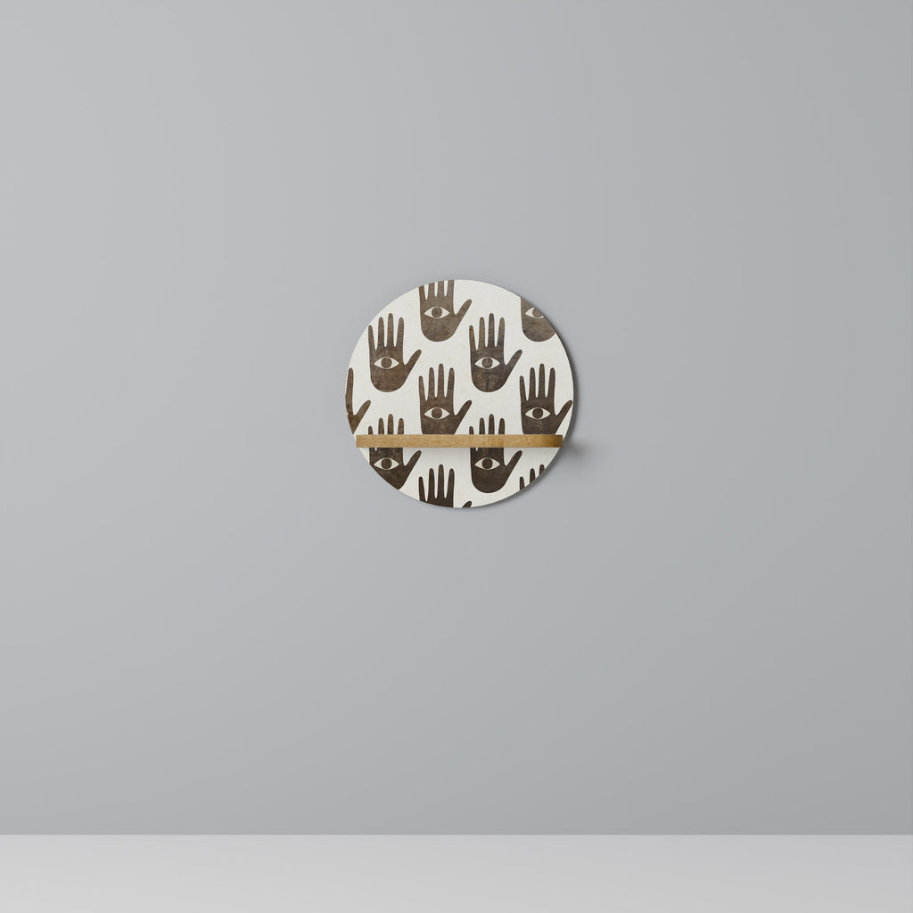 VOIR PLUS Étagère d'art ronde effet chêne