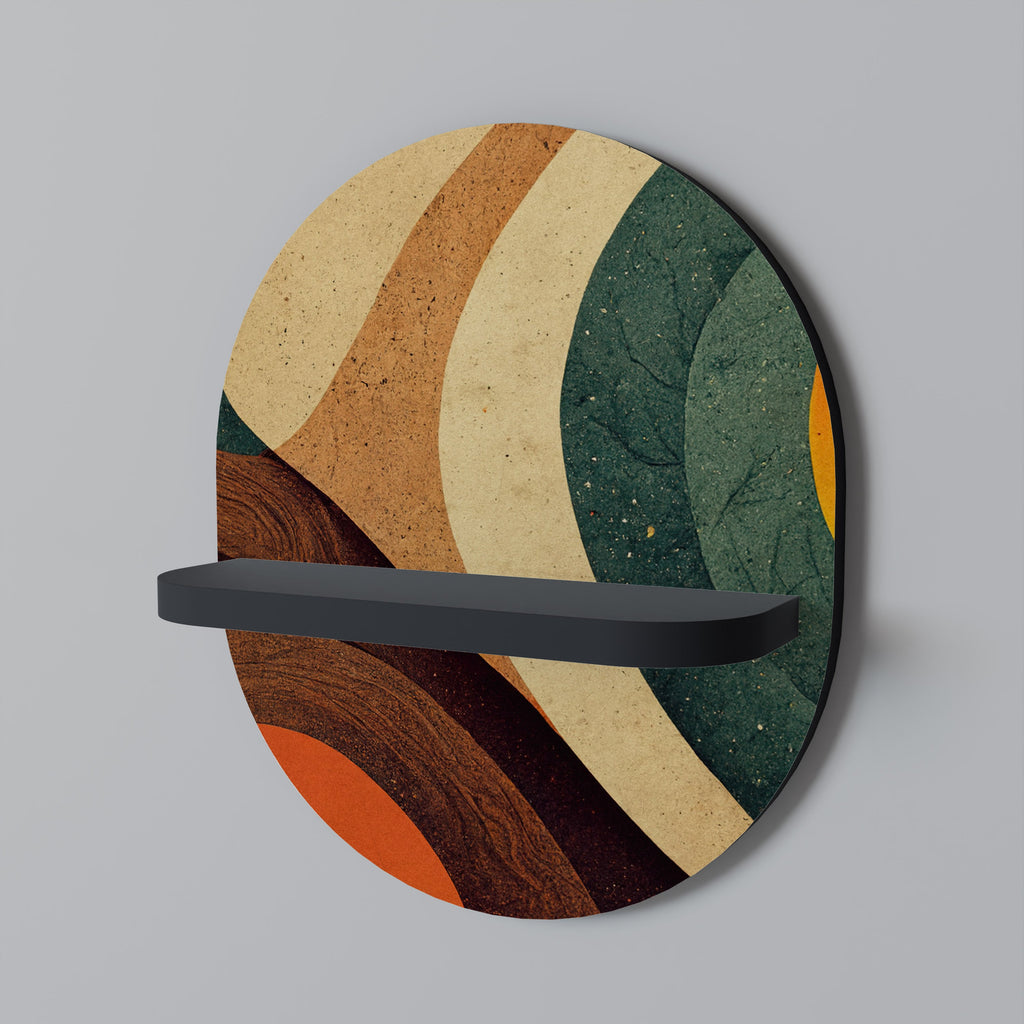 Étagère d'art ovale COLORFUL STRANDS en finition noire