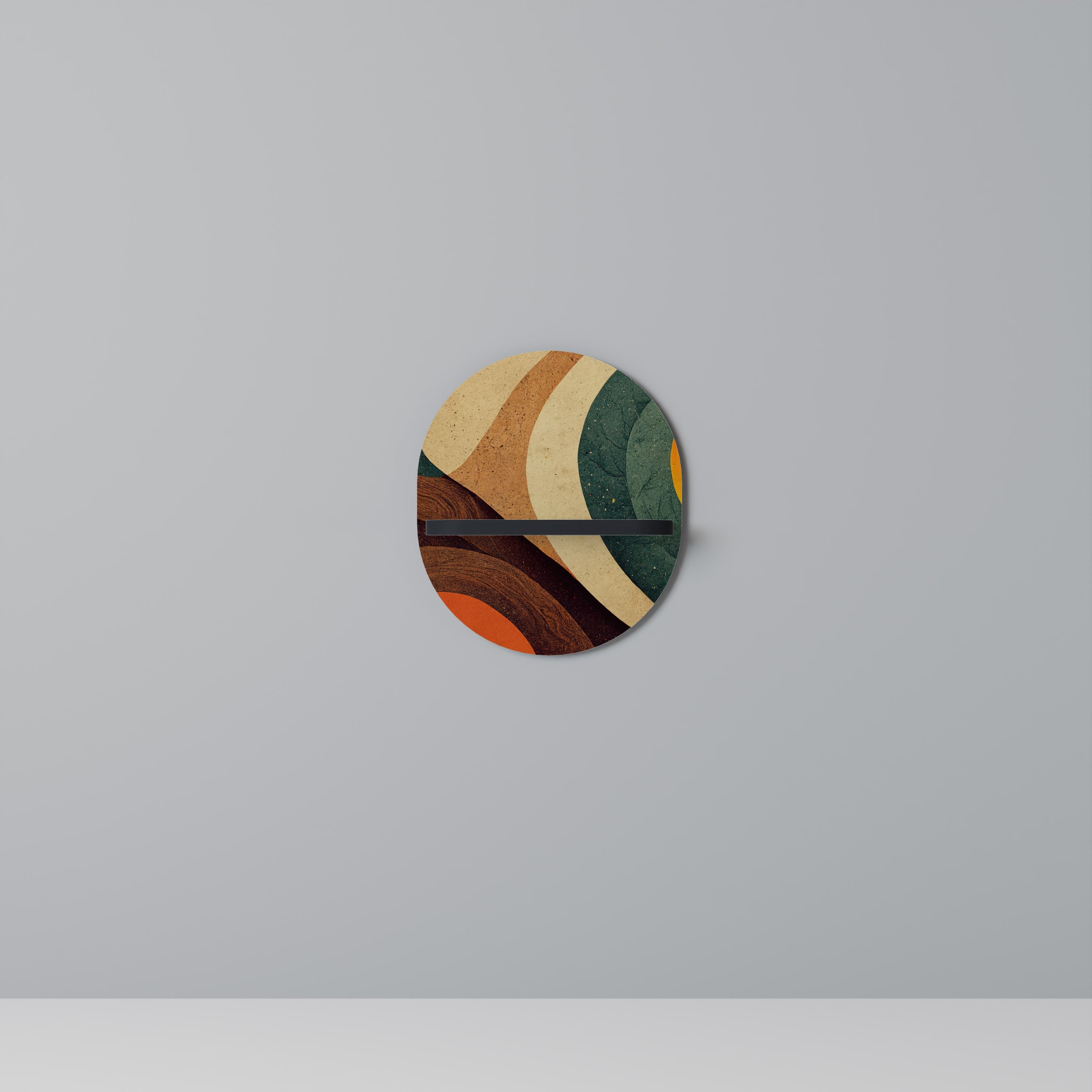 Étagère d'art ovale COLORFUL STRANDS en finition noire