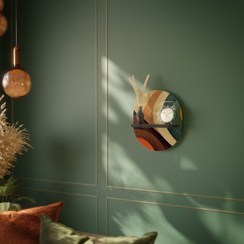 Étagère d'art ovale COLORFUL STRANDS en finition noire