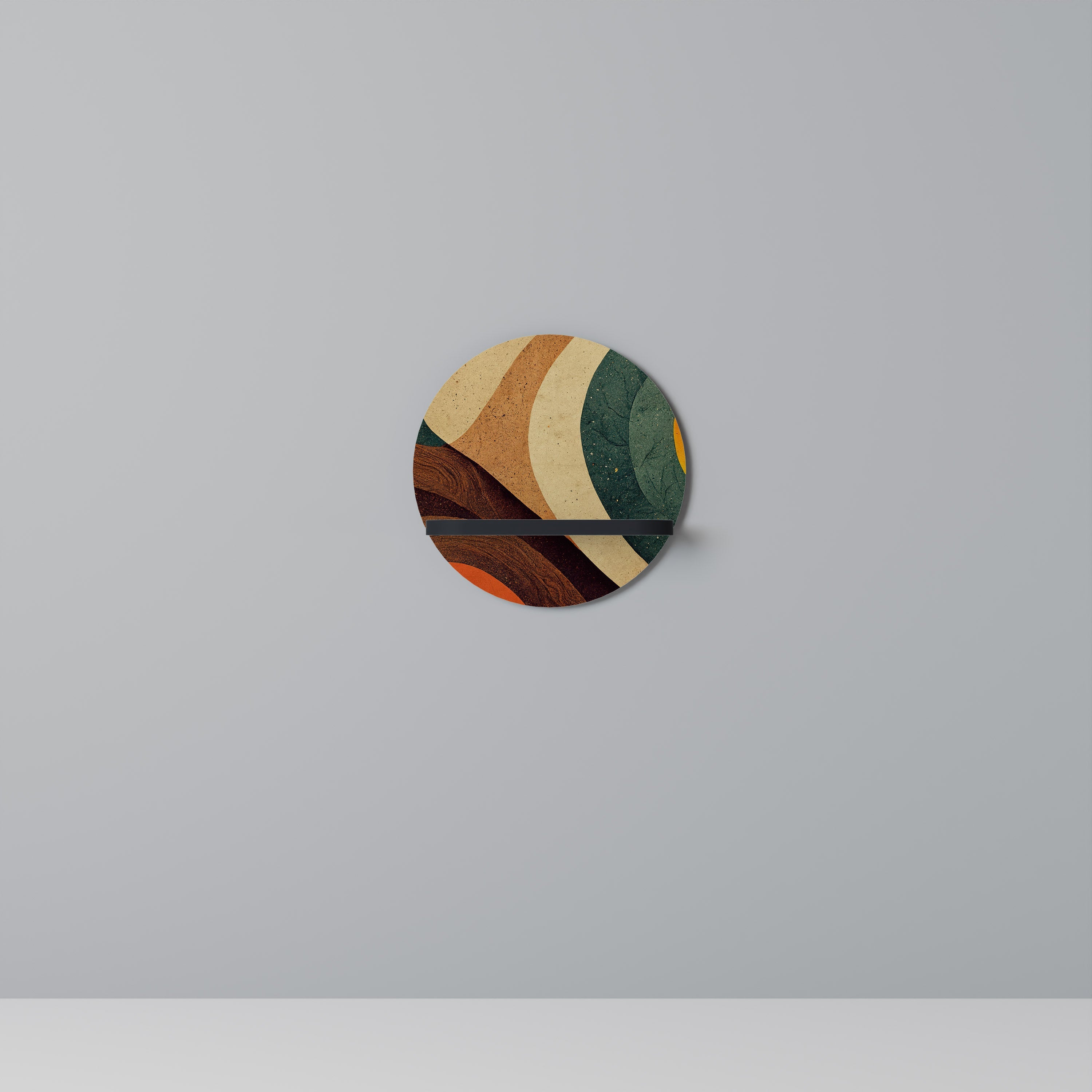 Étagère ronde COLORFUL STRANDS en finition noire