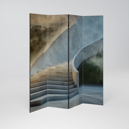 STEPS TO SERENITY 4-Panel Room Divider