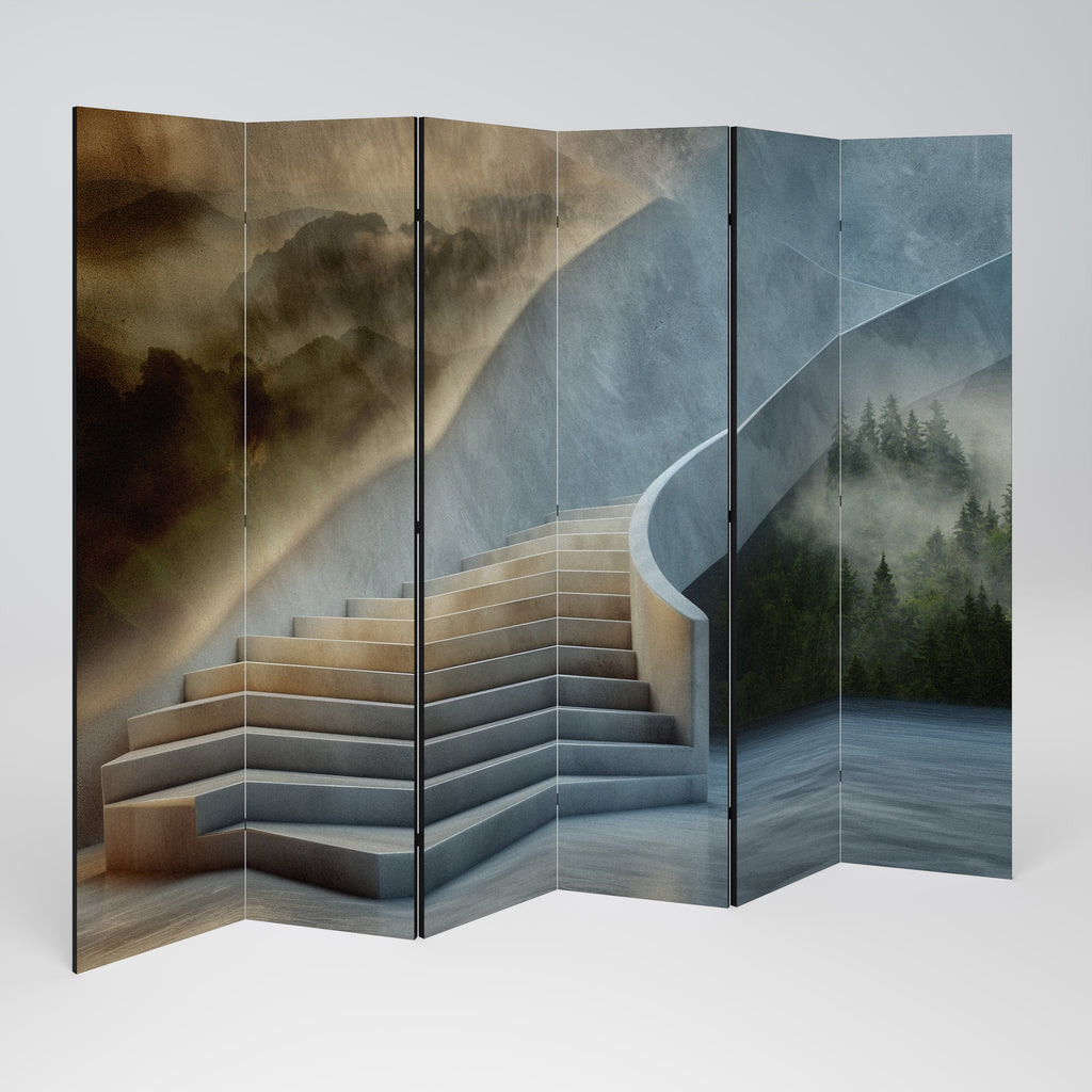 STEPS TO SERENITY Decorative 6-Panel Room Divider