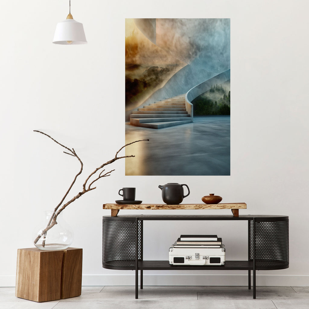 Affiche verticale autocollante « ÉTAPES VERS LA SÉRÉNITÉ »