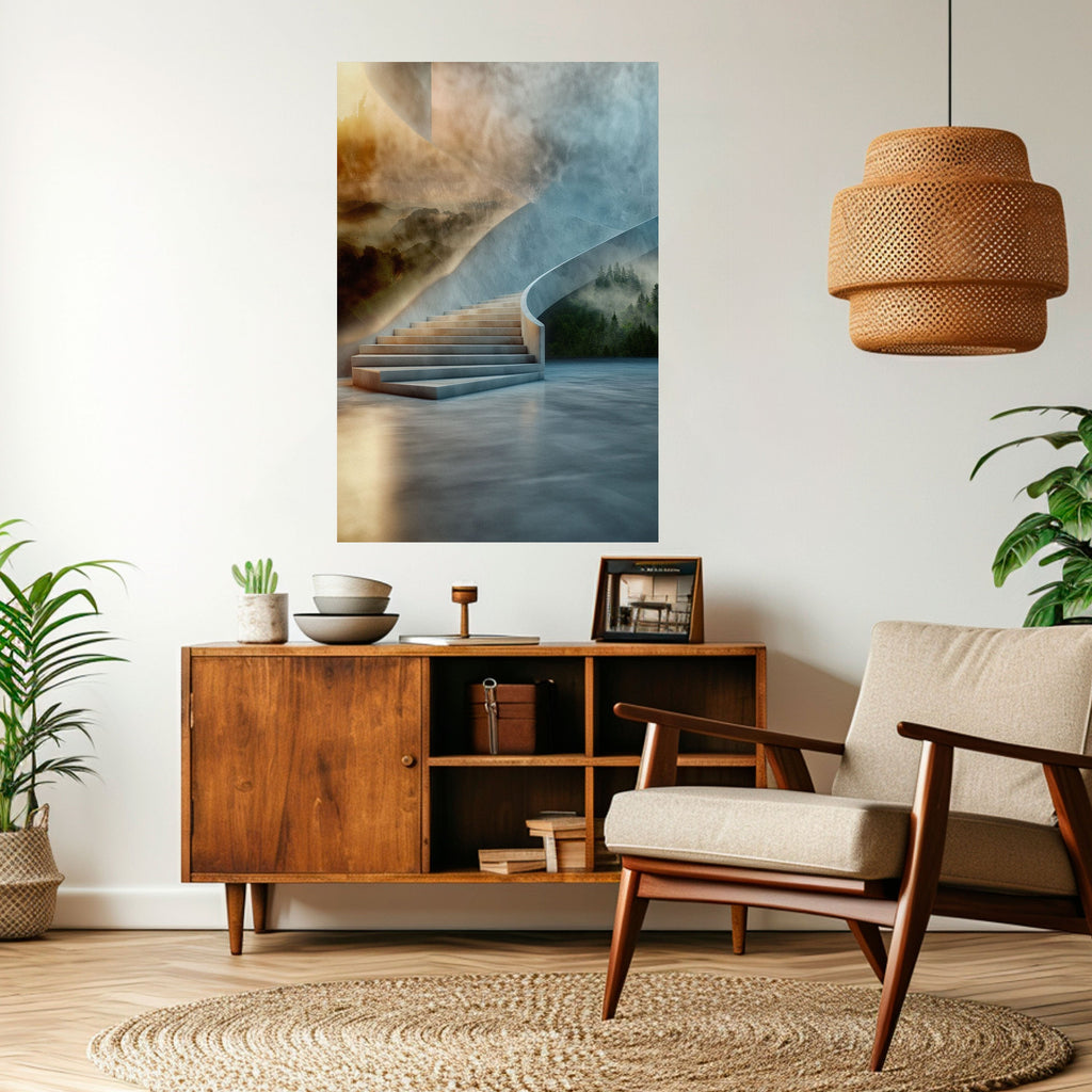 Affiche verticale autocollante « ÉTAPES VERS LA SÉRÉNITÉ »