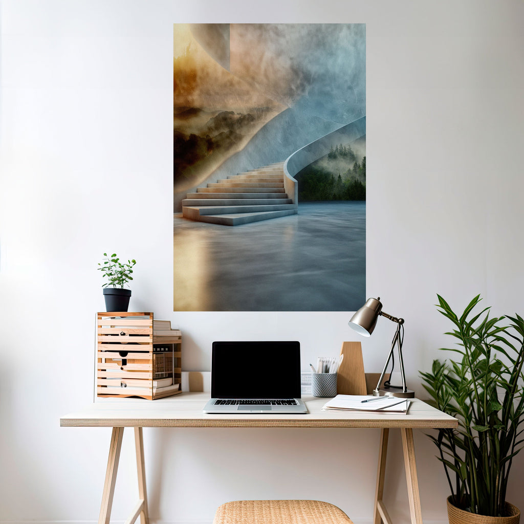 Affiche verticale autocollante « ÉTAPES VERS LA SÉRÉNITÉ »