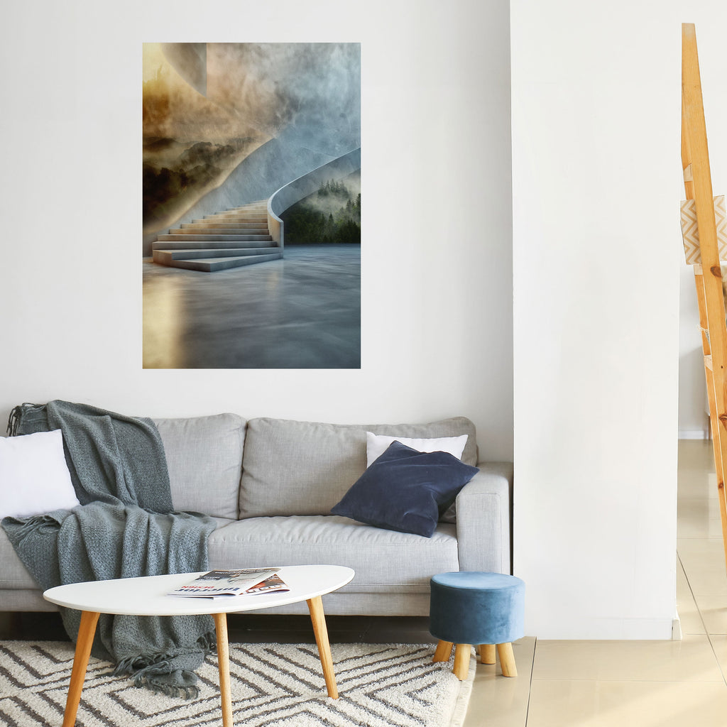 Affiche verticale autocollante « ÉTAPES VERS LA SÉRÉNITÉ »