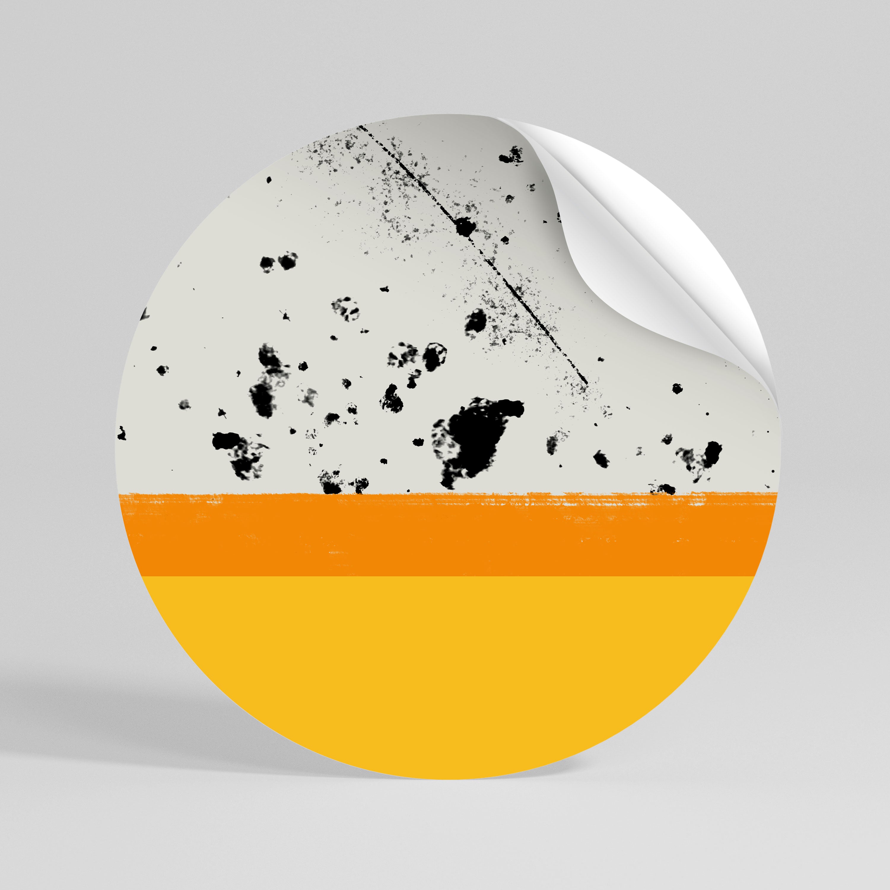 DYED BY ORANGE Peel and Stick Round Sticker