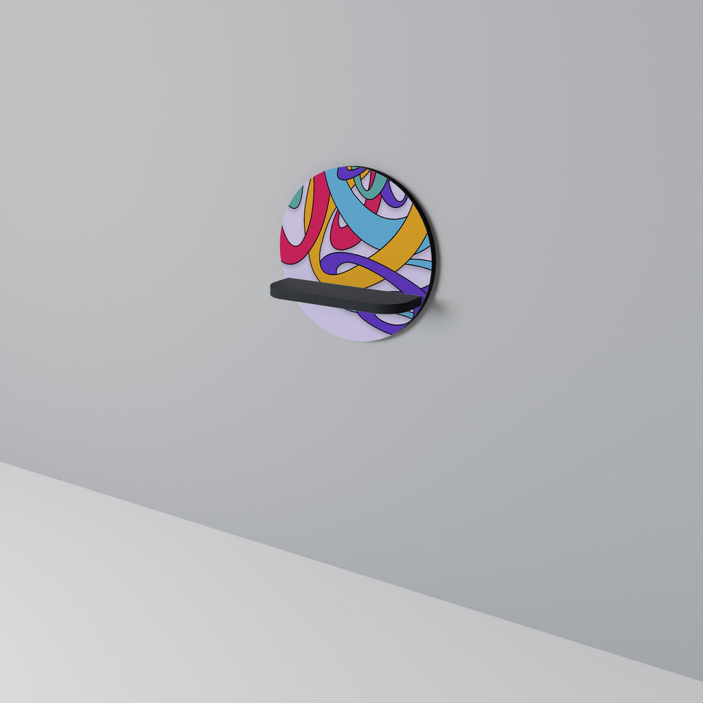 Étagère d'art ronde COLOR STREAM en finition noire