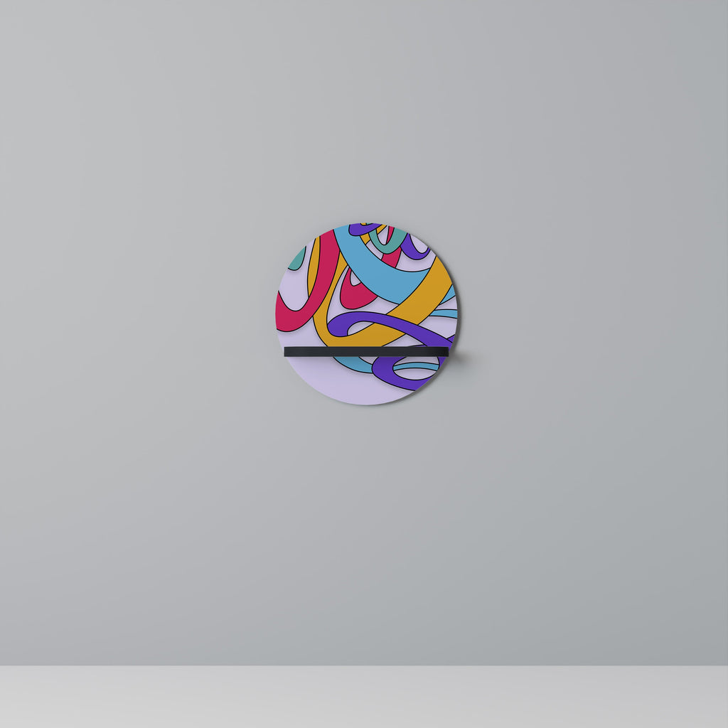 Étagère d'art ronde COLOR STREAM en finition noire