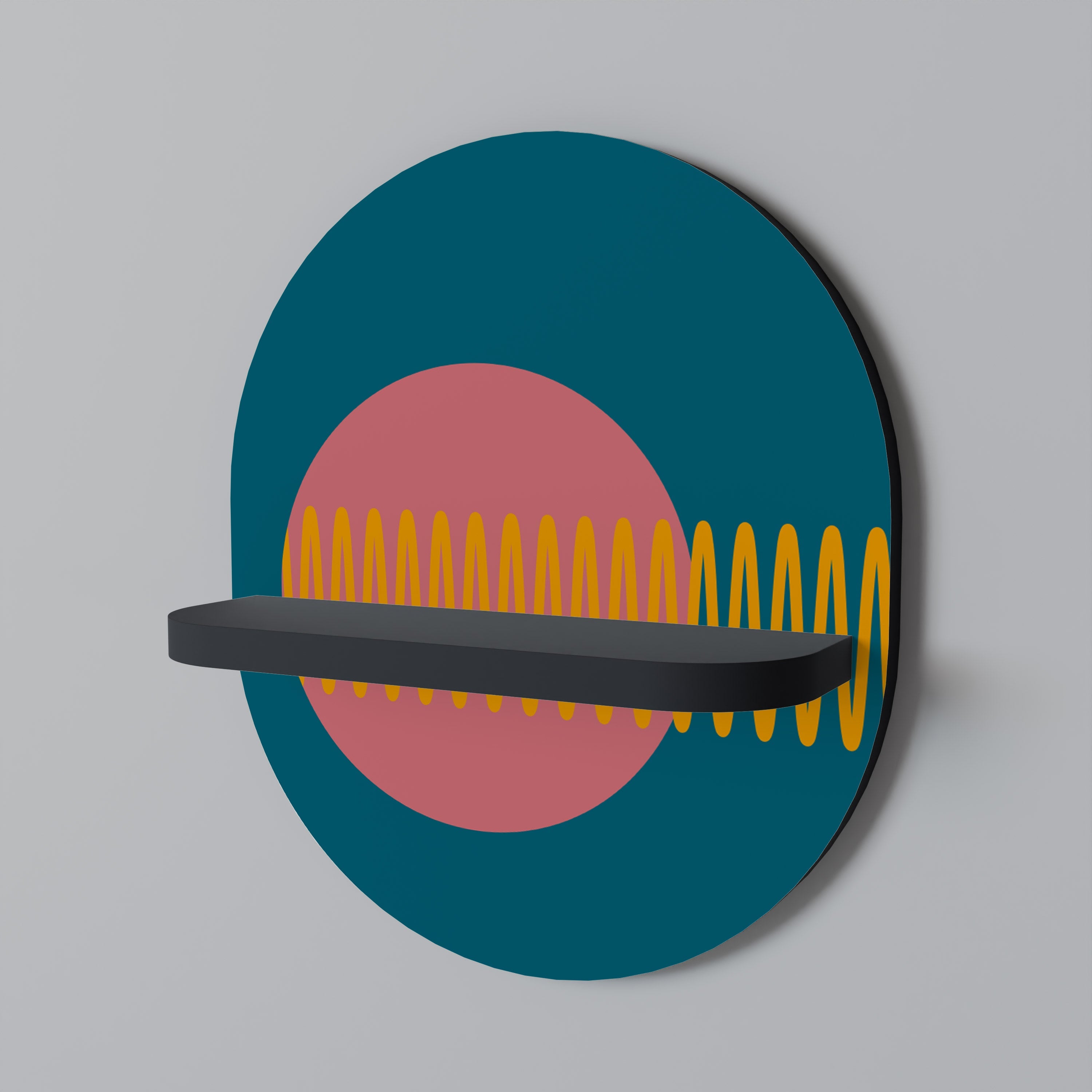 Étagère d'art ovale SOUND SOURCE en finition noire