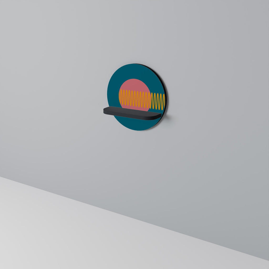 Étagère d'art ronde SOUND SOURCE en finition noire