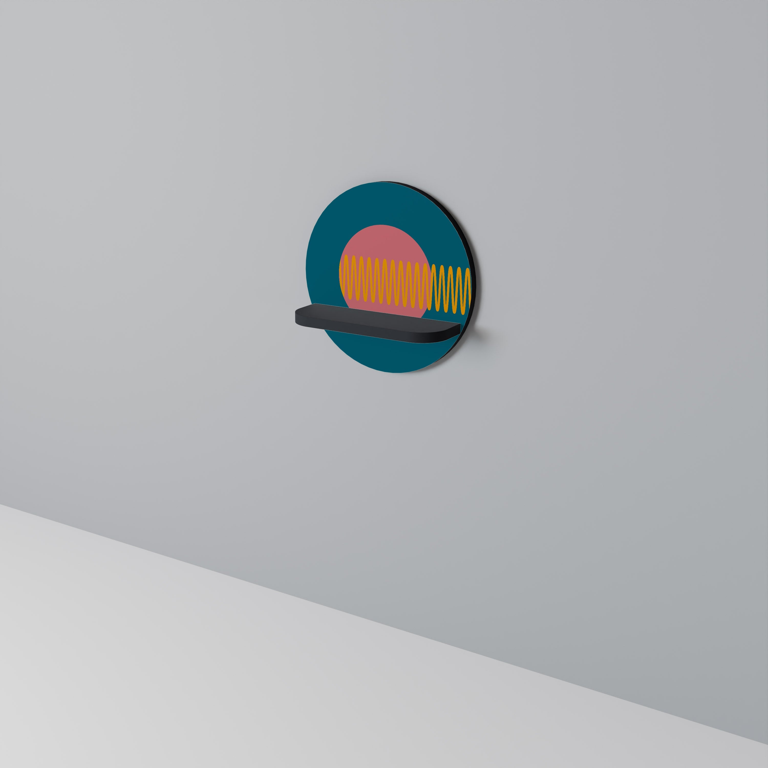 Étagère d'art ronde SOUND SOURCE en finition noire