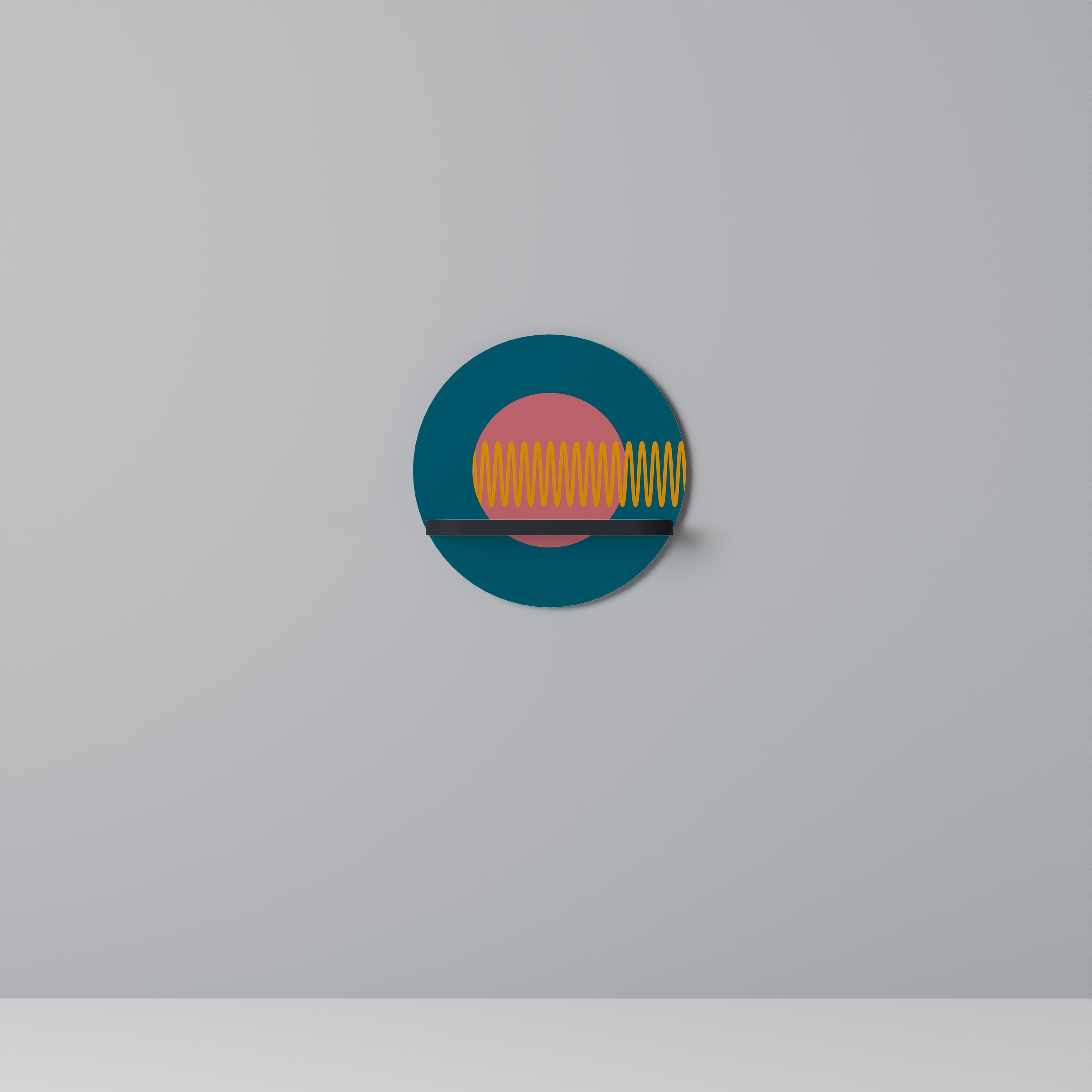 Étagère d'art ronde SOUND SOURCE en finition noire