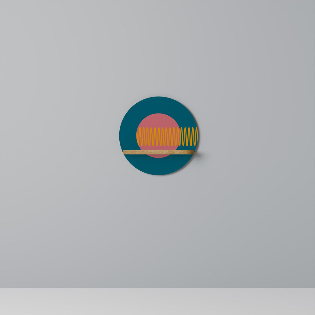 Étagère d'art ronde SOUND SOURCE effet chêne