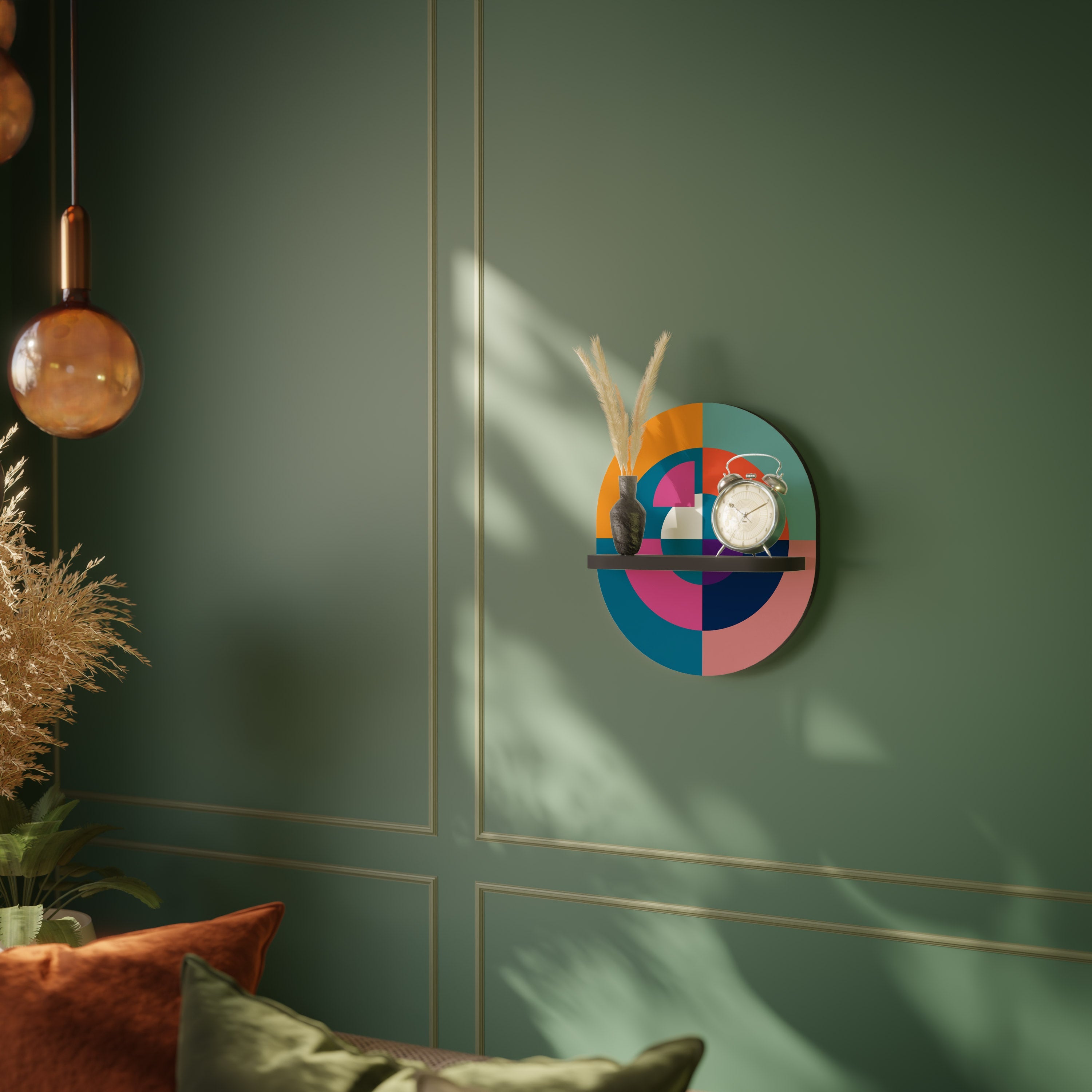 Étagère d'art ovale CRÉER ENSEMBLE en finition noire