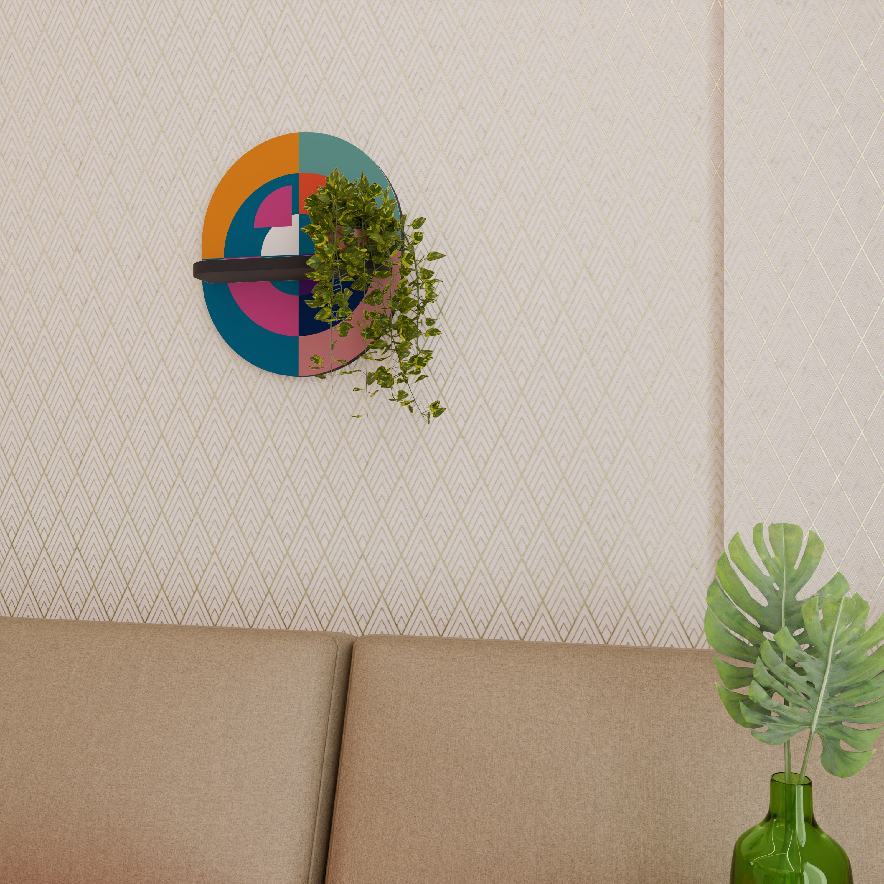 Étagère d'art ovale CRÉER ENSEMBLE en finition noire