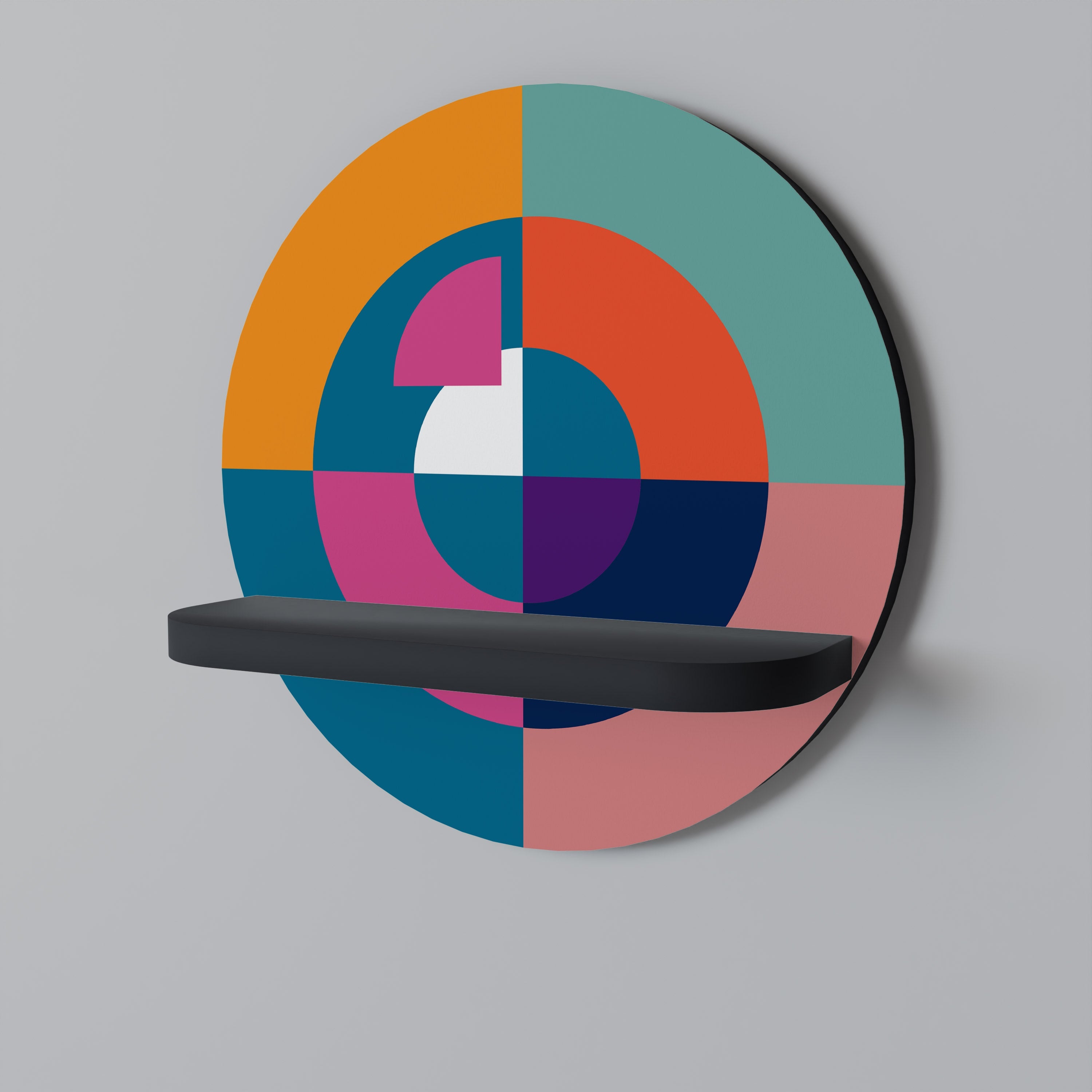 Étagère d'art ronde CREATING TOGETHER en finition noire