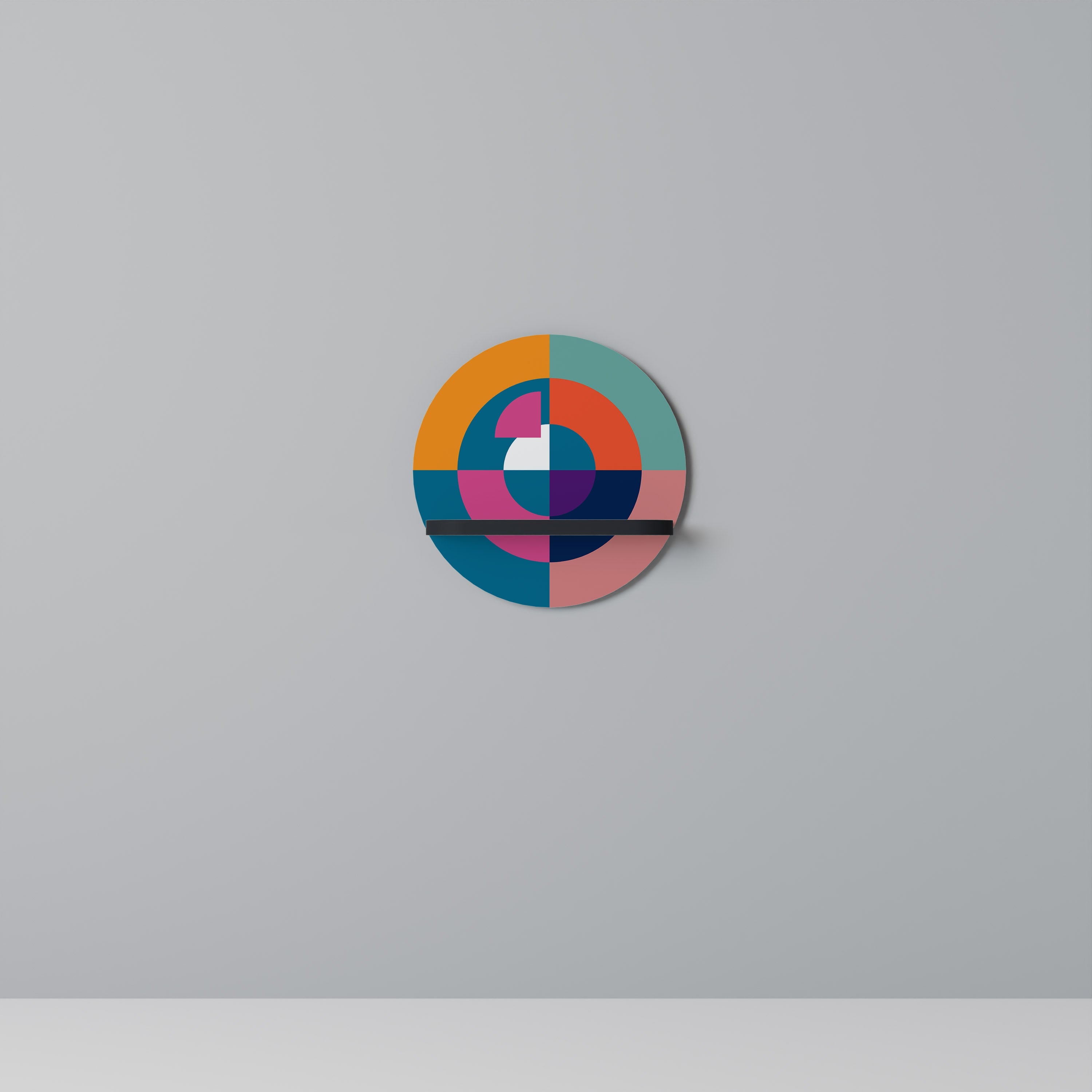 Étagère d'art ronde CREATING TOGETHER en finition noire