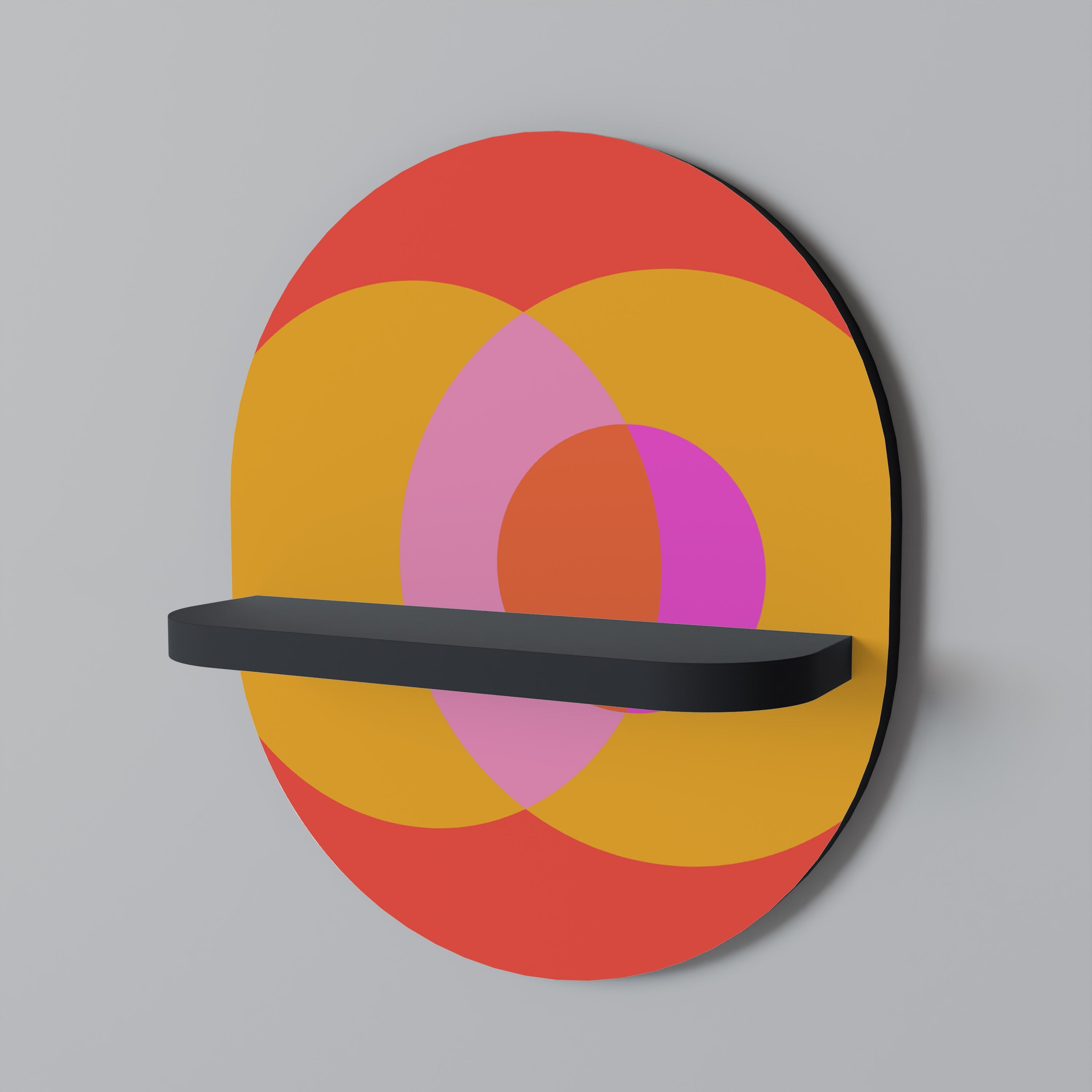 Étagère d'art ovale SOUL BROTHERHOOD en finition noire