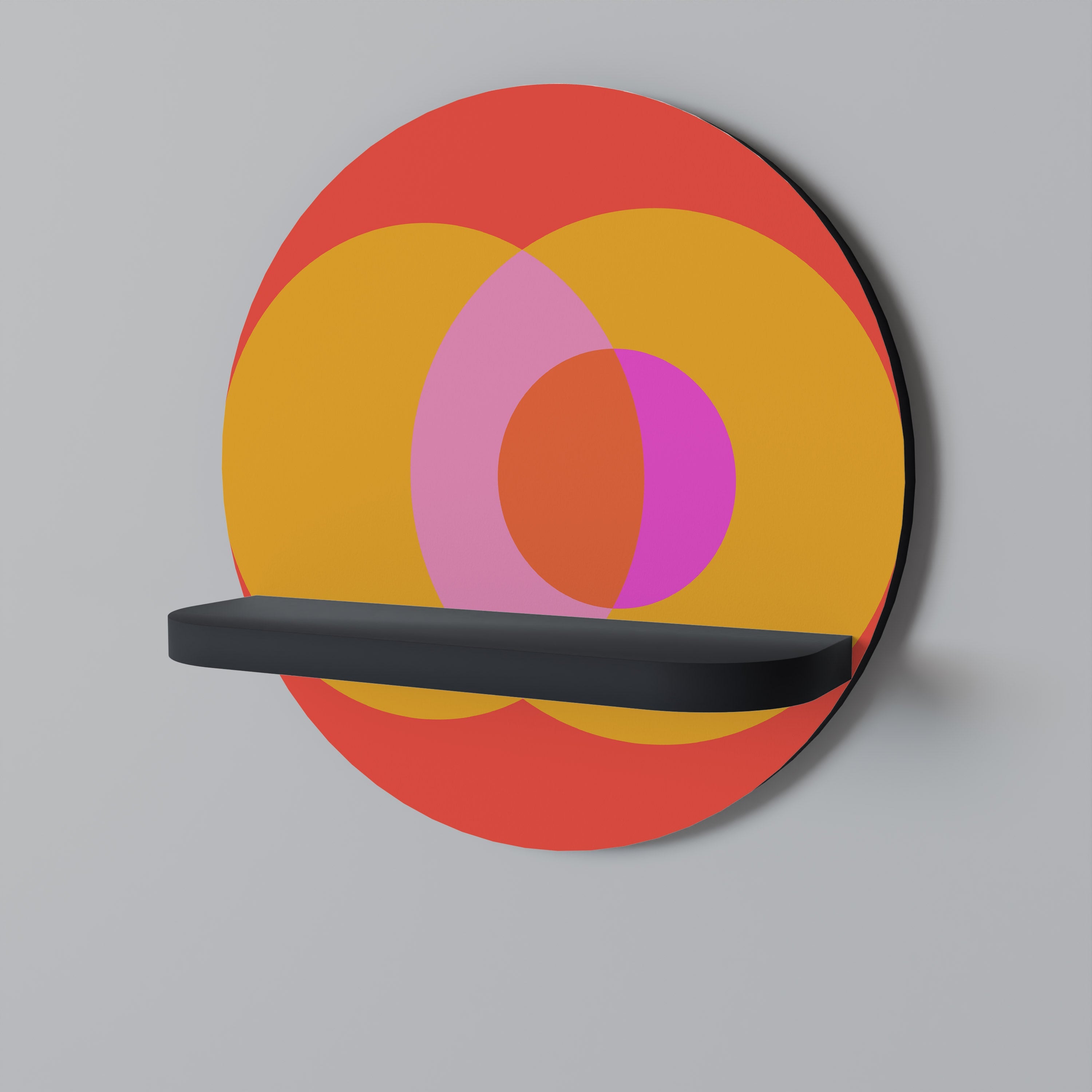 Étagère d'art ronde SOUL BROTHERHOOD en finition noire