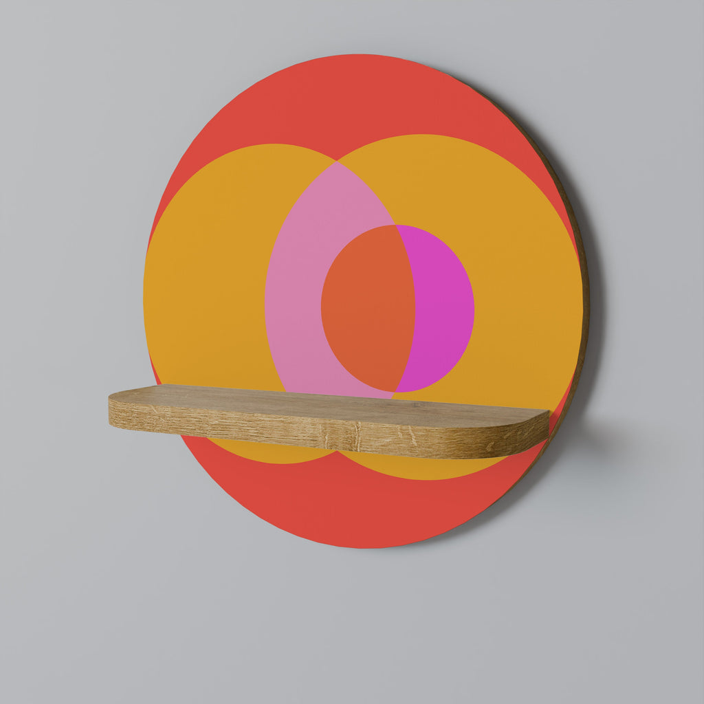 SOUL BROTHERHOOD Round Art Shelf In Oak Effect