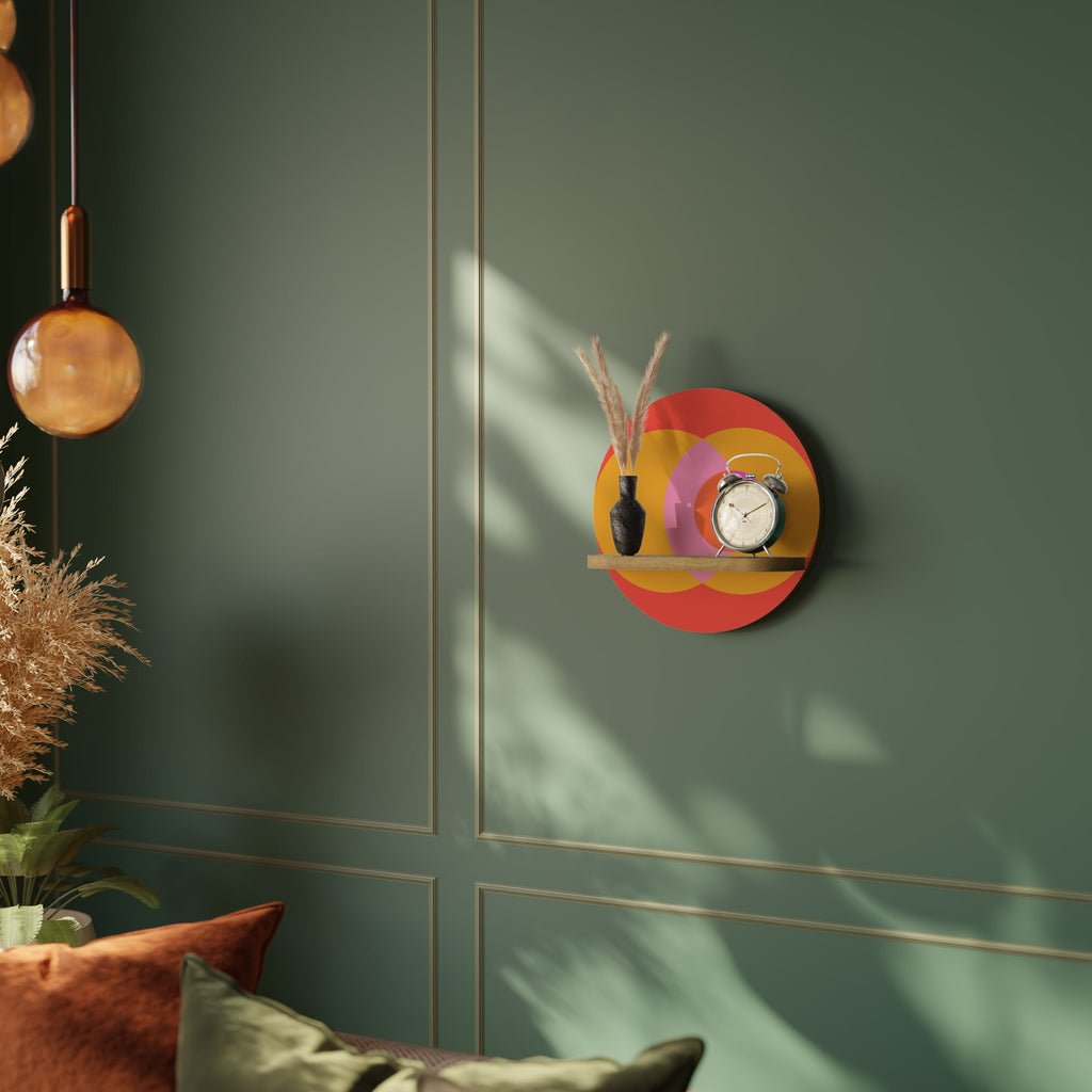 SOUL BROTHERHOOD Round Art Shelf In Oak Effect