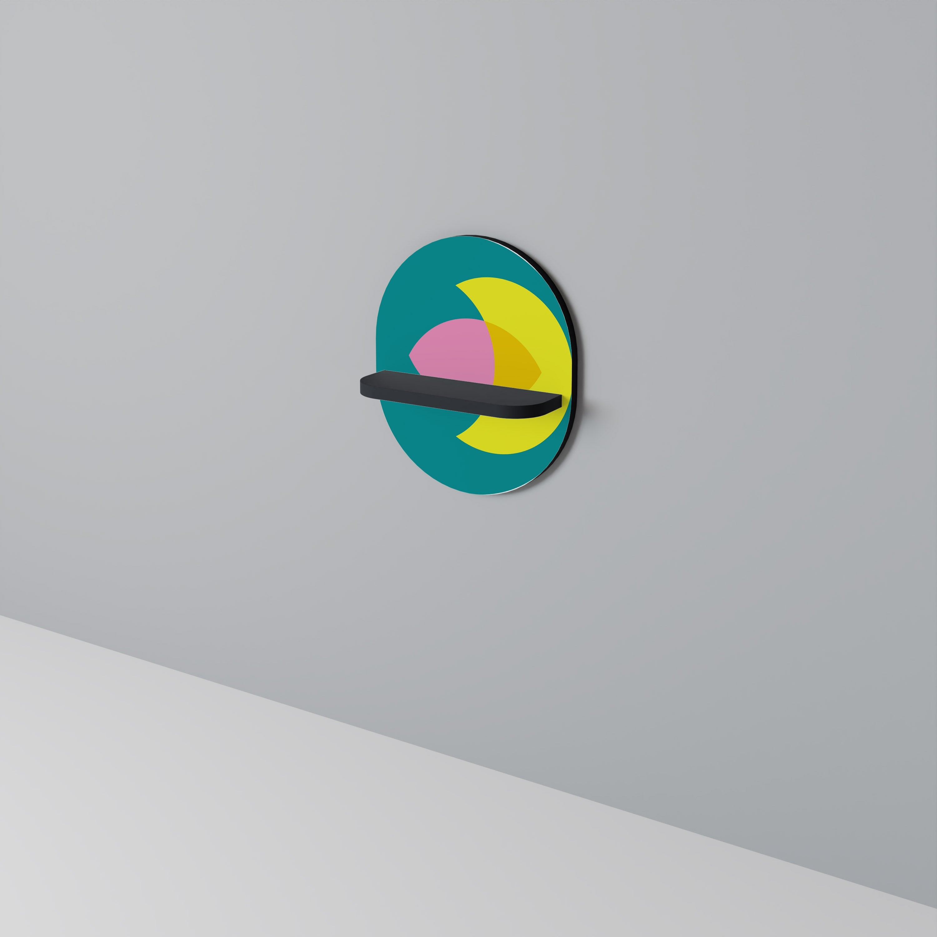 SOUTIEN SPIRITUEL Étagère d'art ovale en finition noire