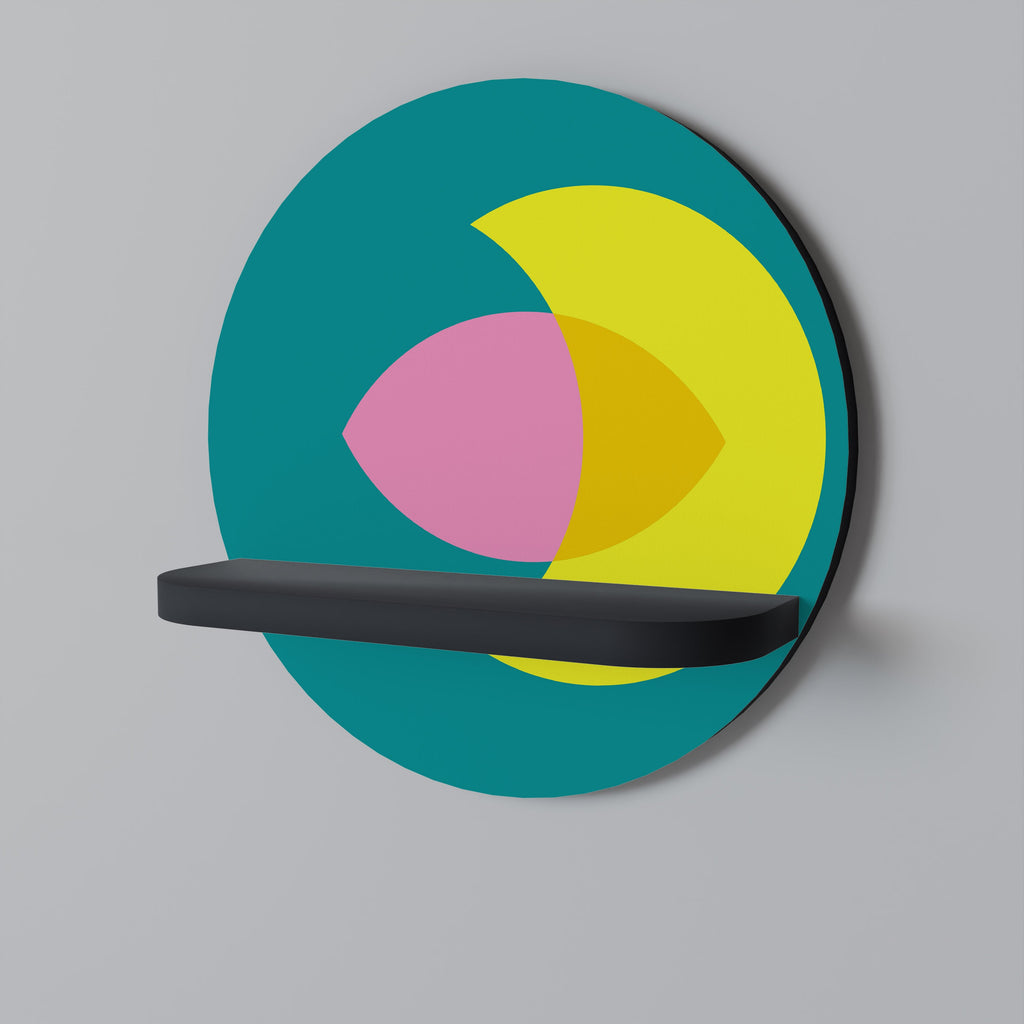 SOUTIEN SPIRITUEL Étagère d'art ronde en finition noire