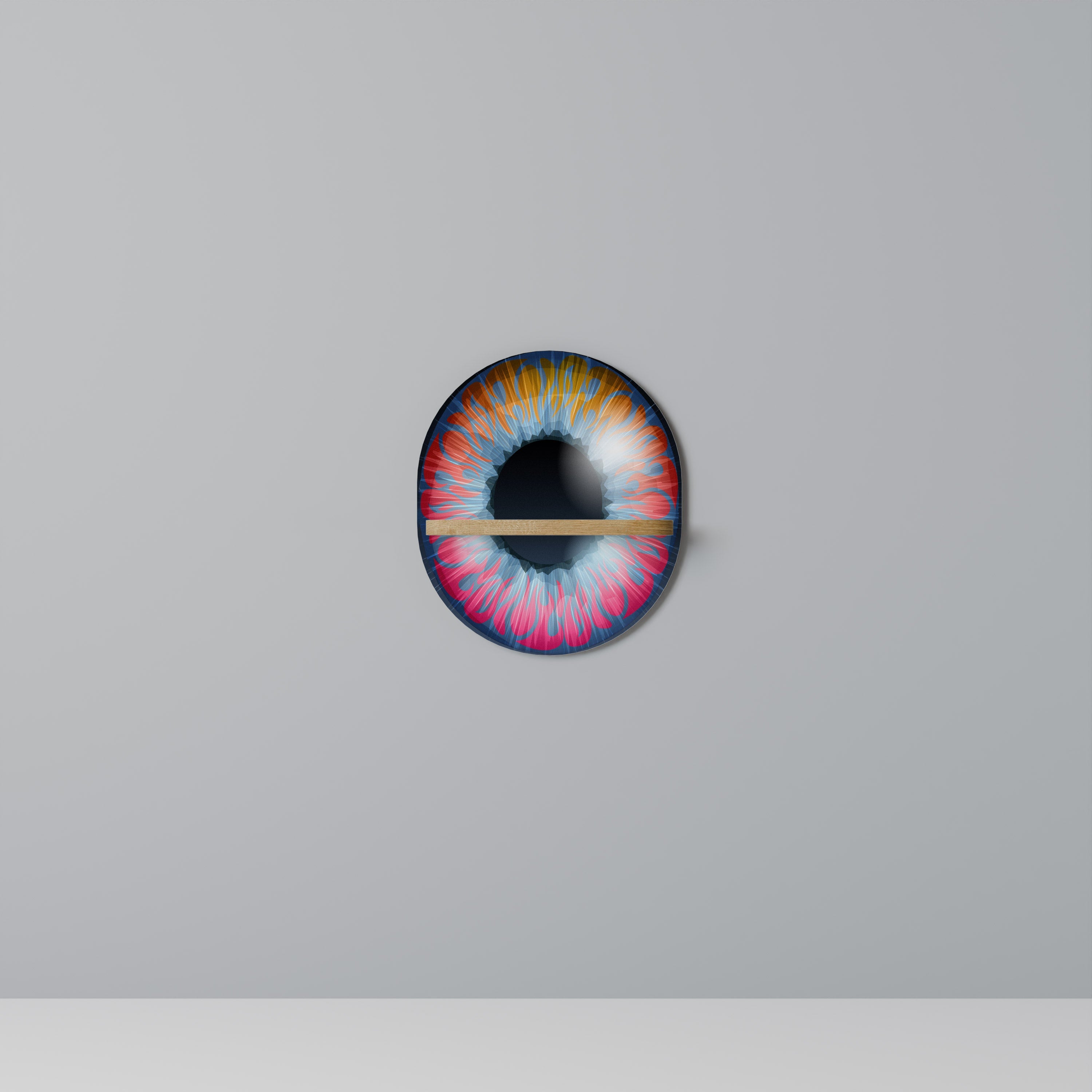Étagère d'art ovale FANTASY EYE effet chêne