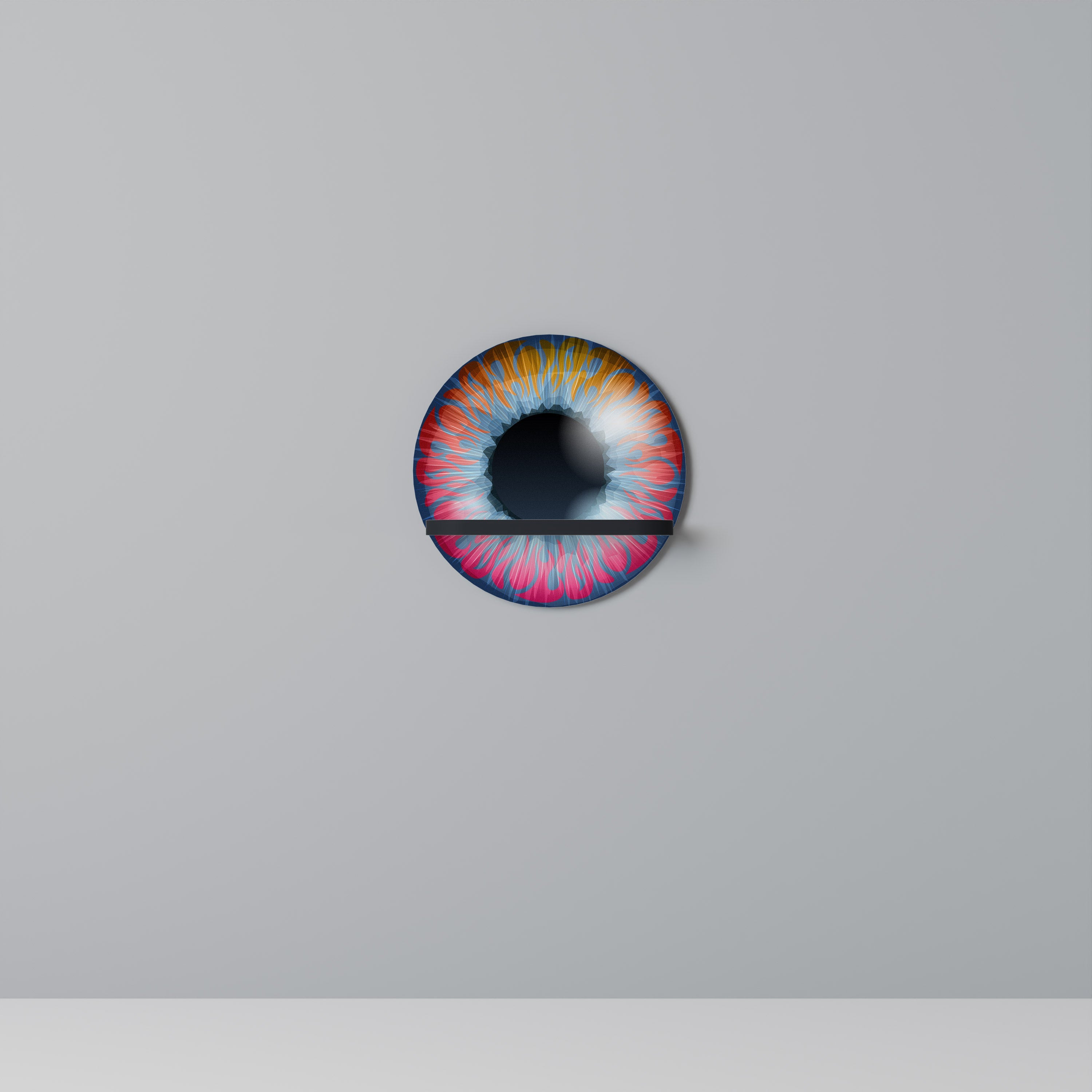 Étagère d'art ronde FANTASY EYE en finition noire