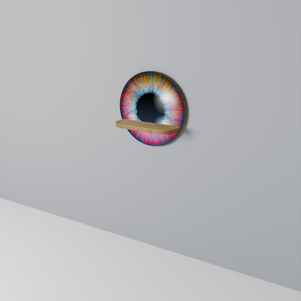Étagère d'art ronde FANTASY EYE effet chêne