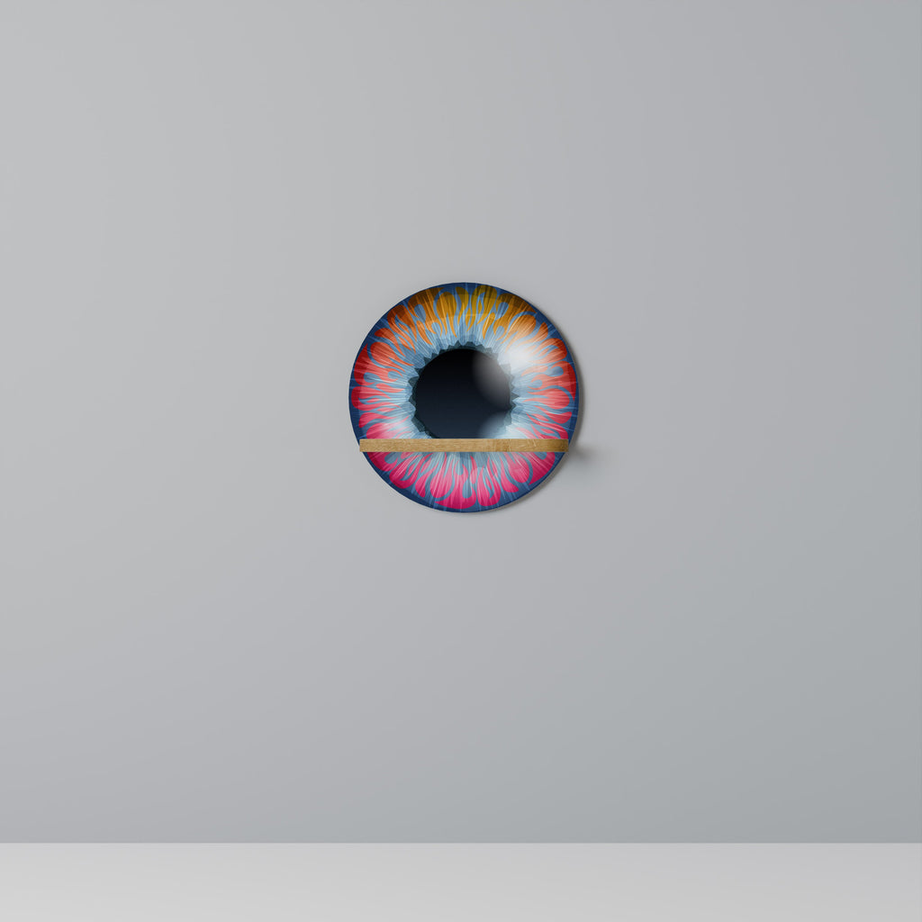 Étagère d'art ronde FANTASY EYE effet chêne