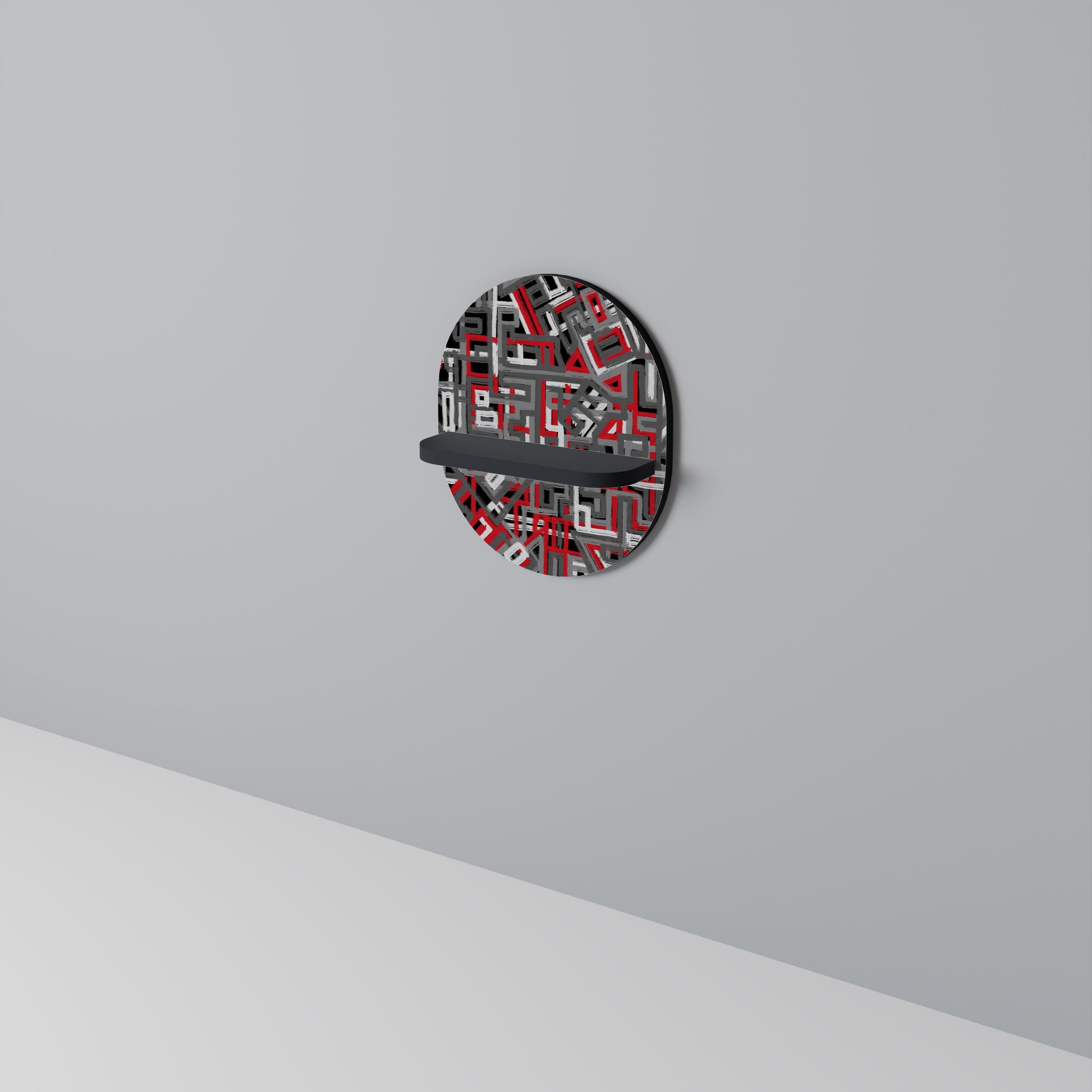 Étagère d'art ovale BROKEN LINES en finition noire