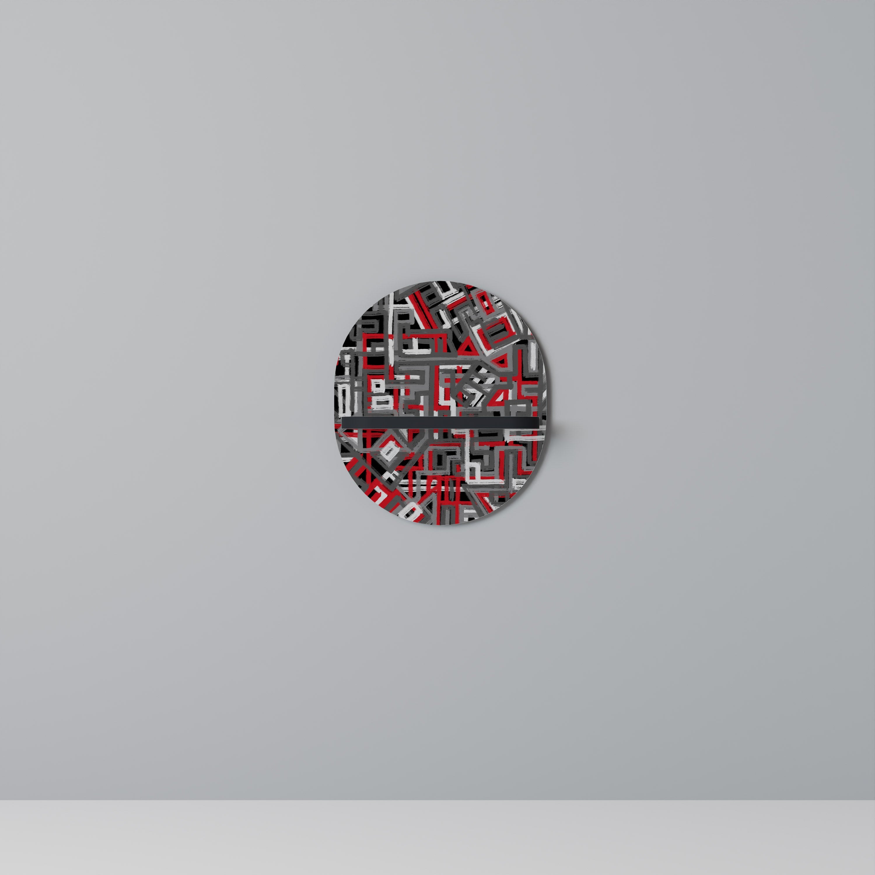 Étagère d'art ovale BROKEN LINES en finition noire