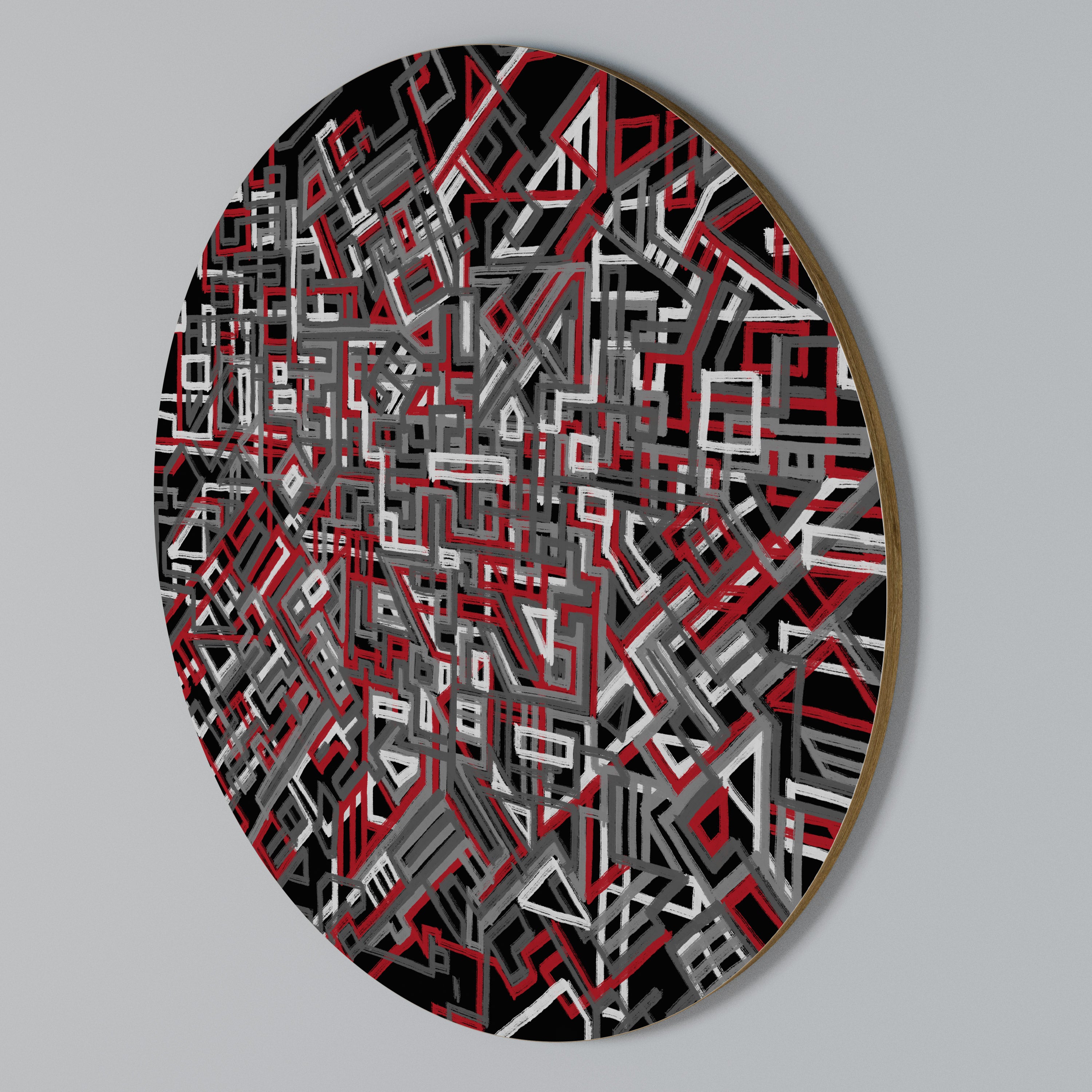 BROKEN LINES Round Wall Art