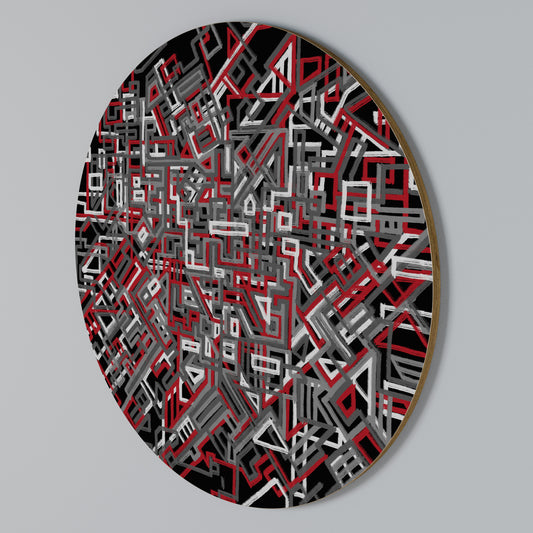 BROKEN LINES Round Wall Art