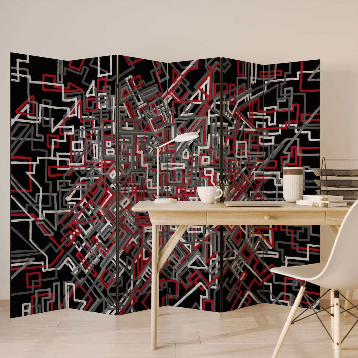 BROKEN LINES 6-Panel Room Divider
