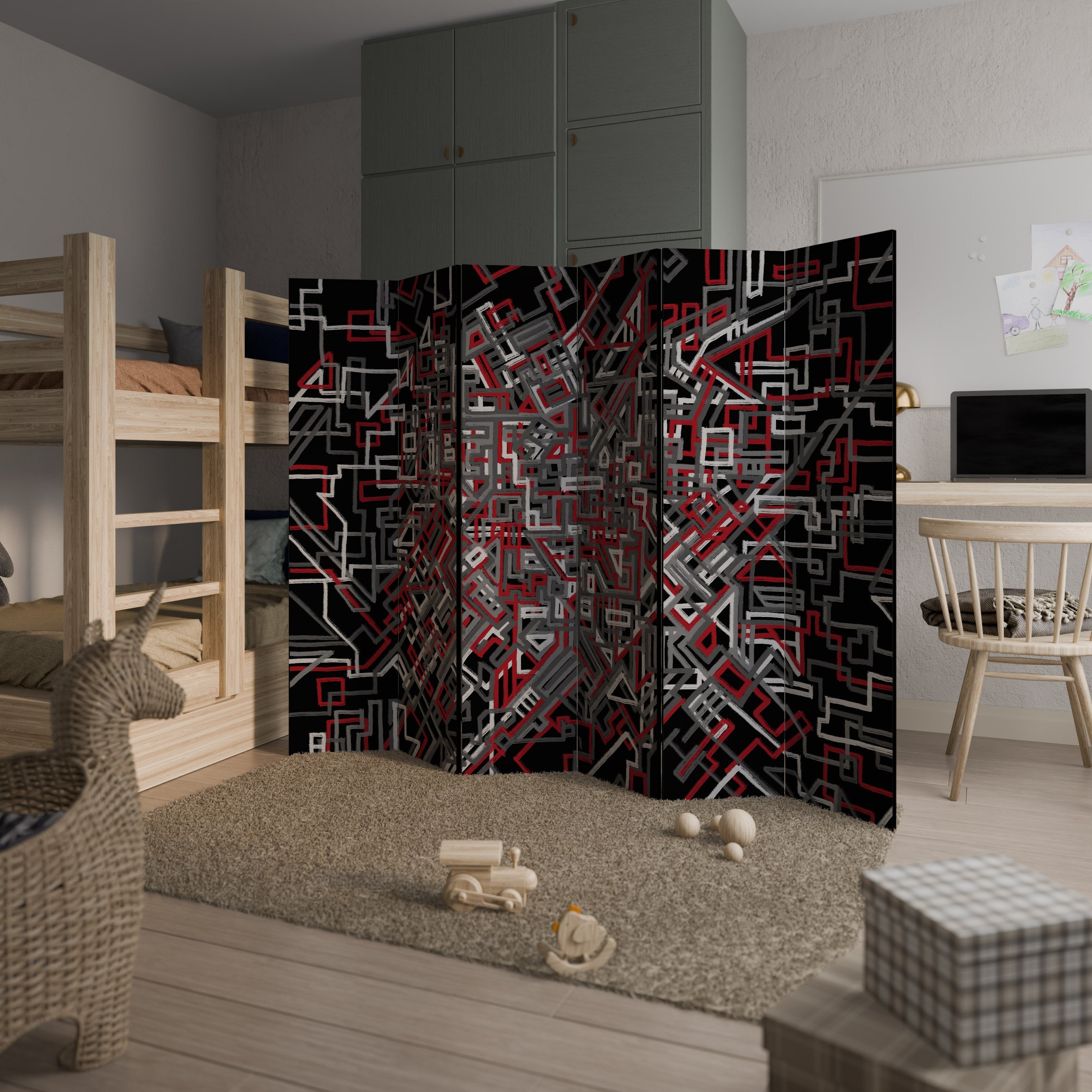 BROKEN LINES Decorative 6-Panel Room Divider