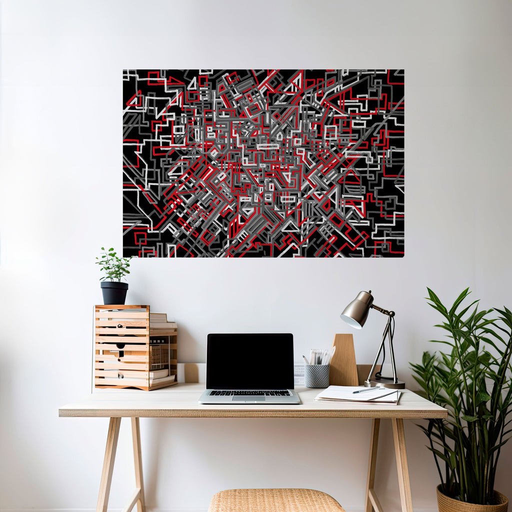 Affiche horizontale autocollante LIGNES BRISÉES