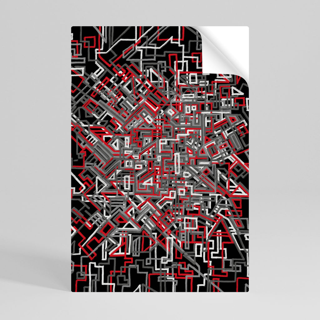 Affiche verticale autocollante LIGNES BRISÉES