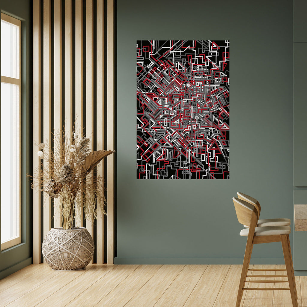 Affiche verticale autocollante LIGNES BRISÉES