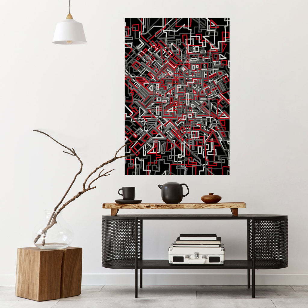 Affiche verticale autocollante LIGNES BRISÉES