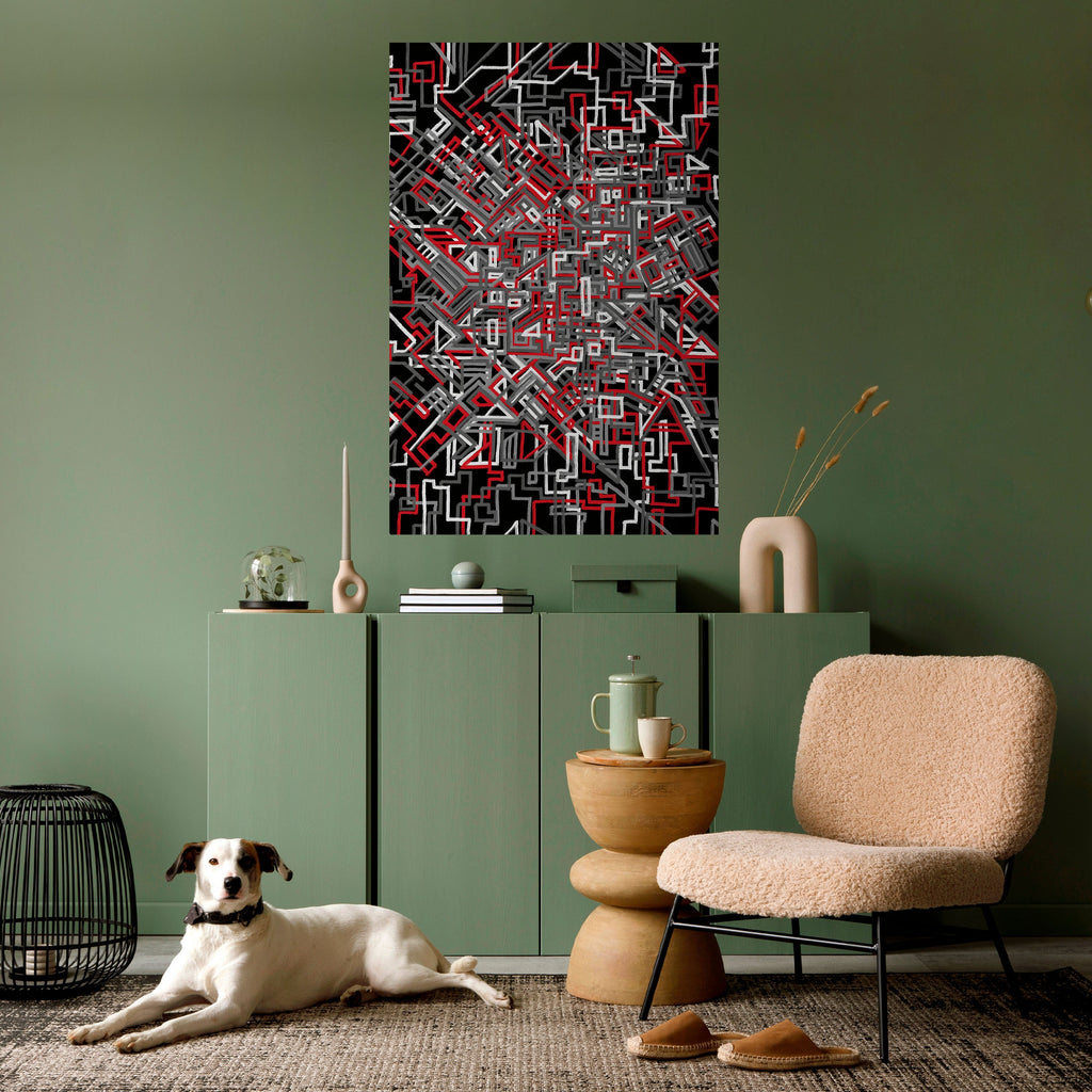 Affiche verticale autocollante LIGNES BRISÉES