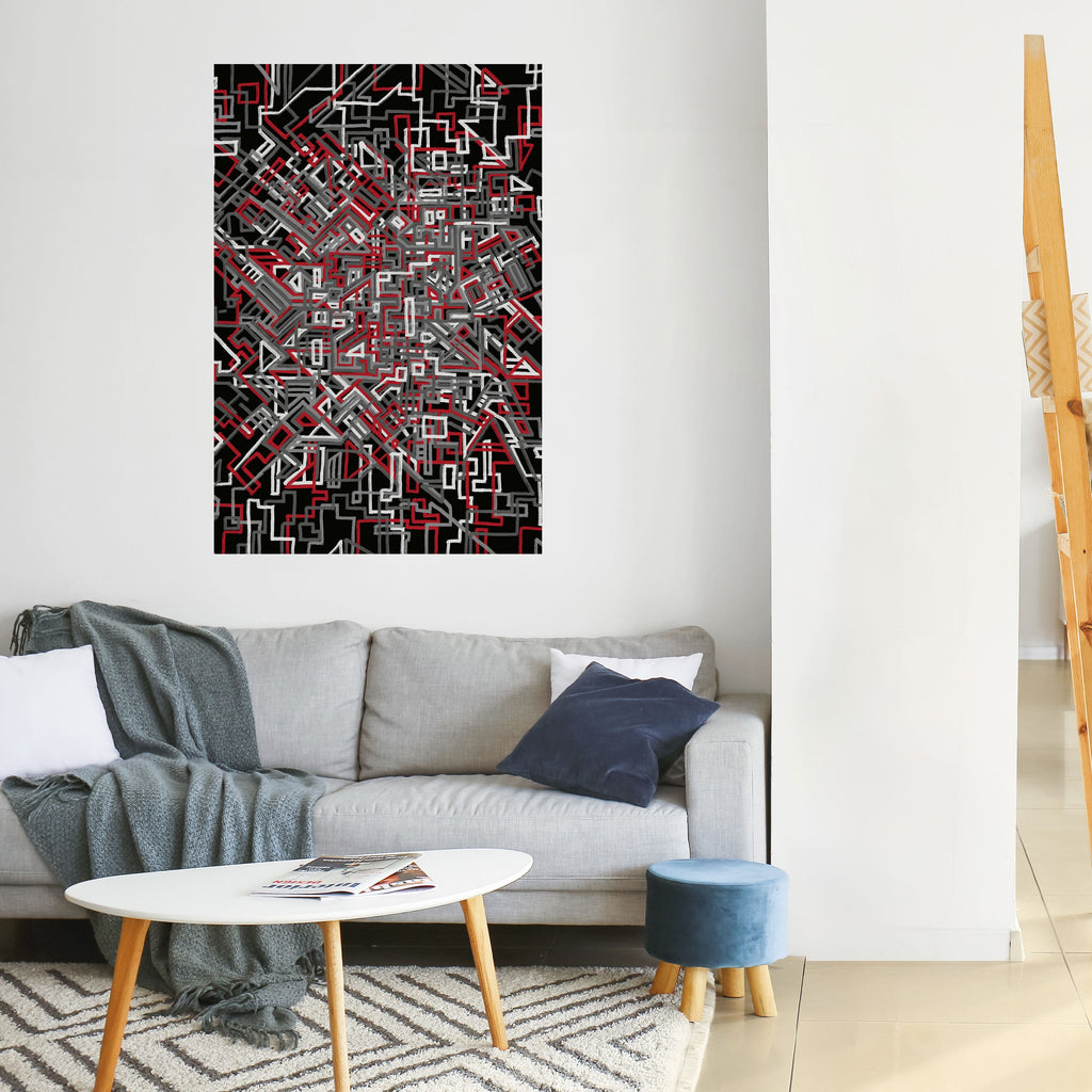 Affiche verticale autocollante LIGNES BRISÉES