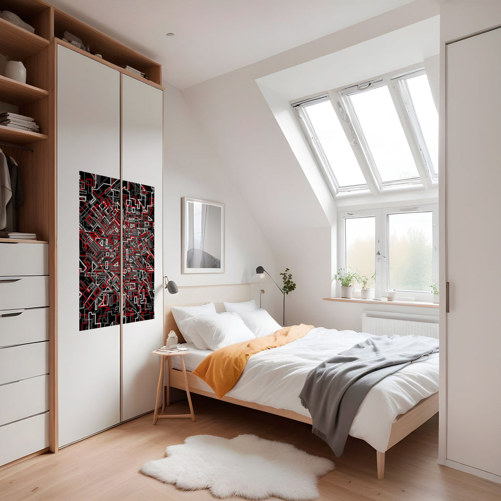 Affiche verticale autocollante LIGNES BRISÉES