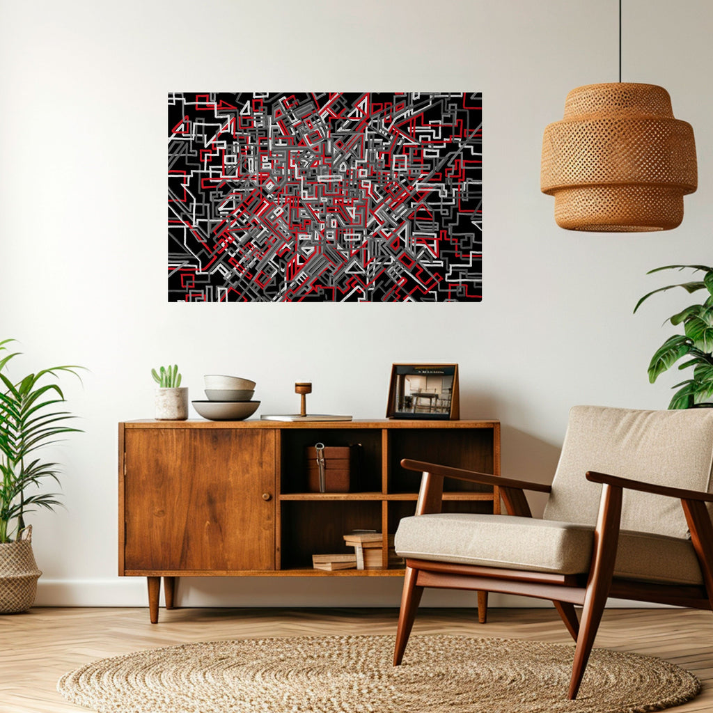 Affiche horizontale autocollante LIGNES BRISÉES