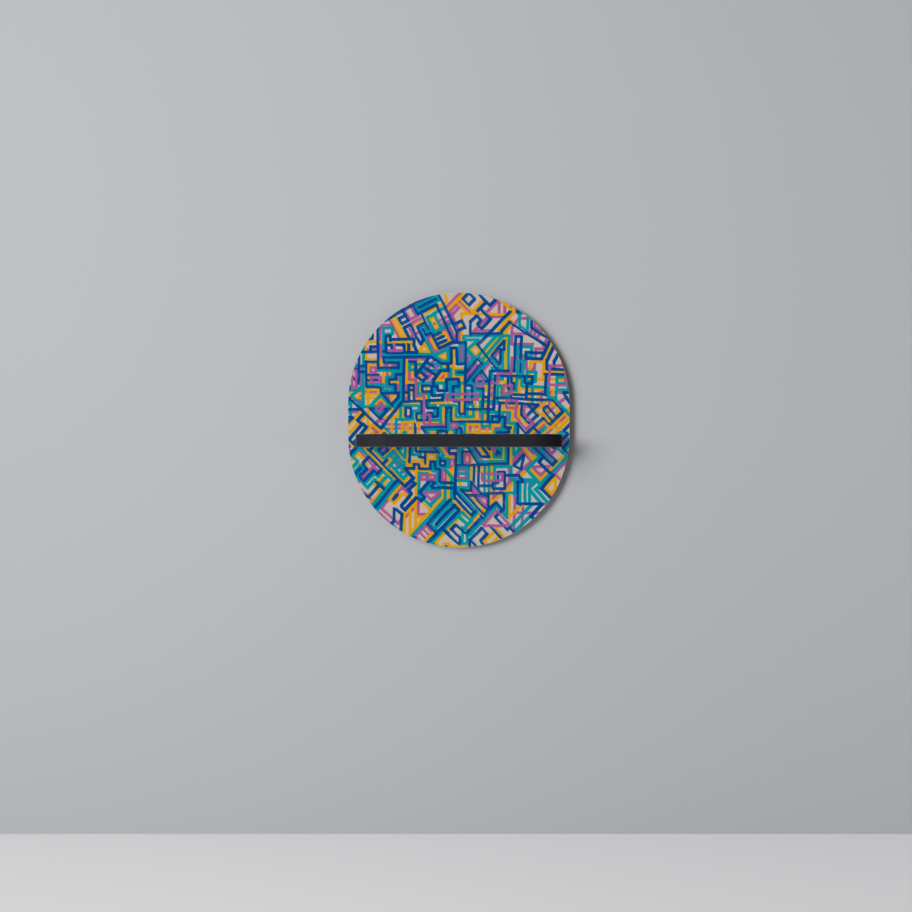 Étagère d'art ovale MEMORIES MAP en finition noire